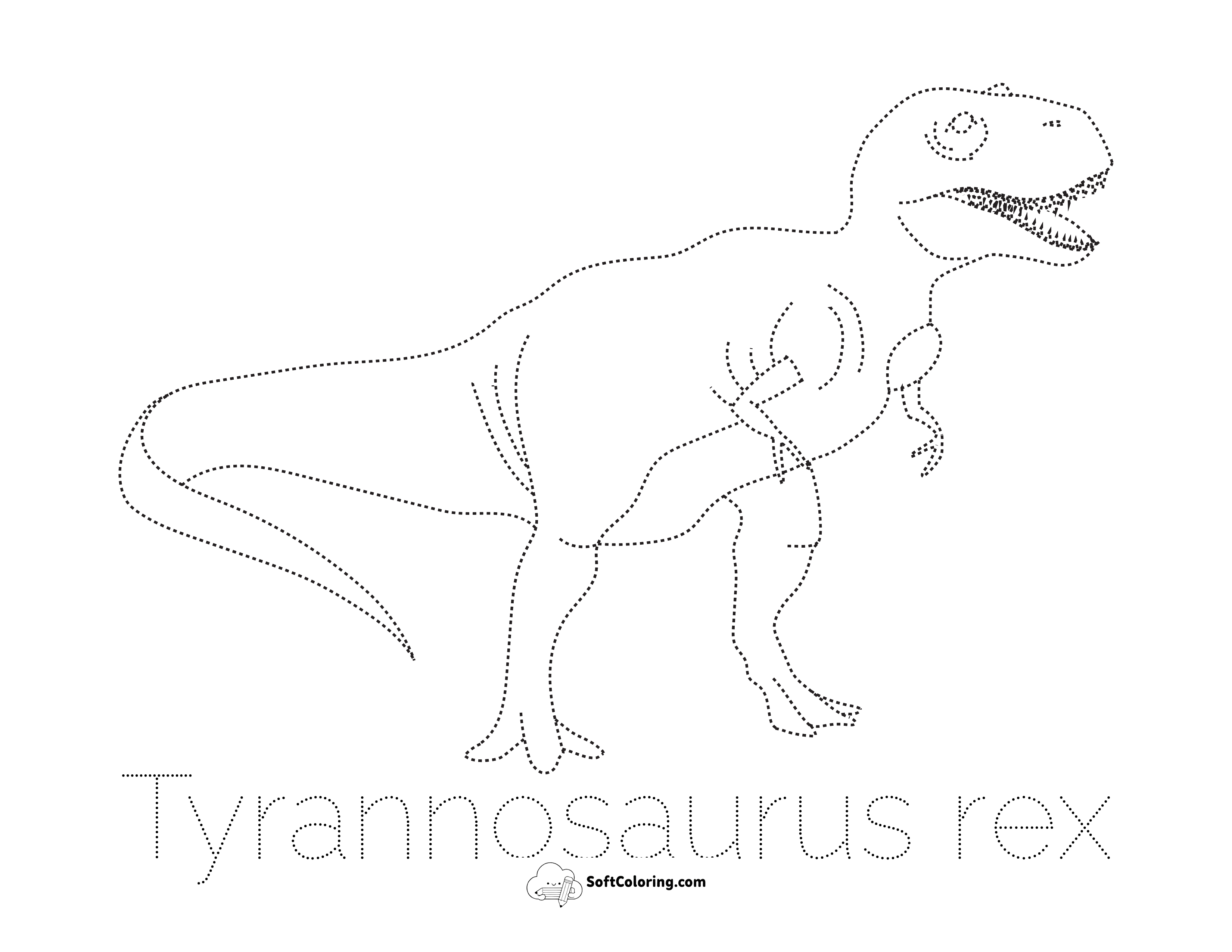 Tyrannosaurus Dinosaur Tracing Picture