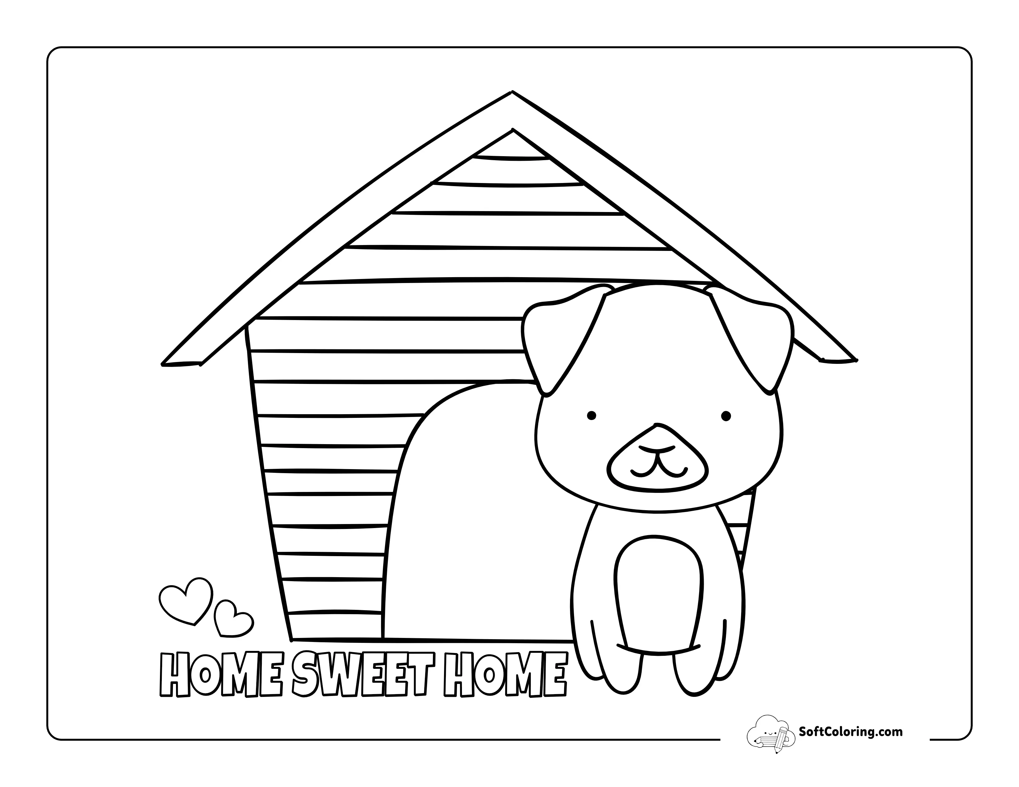Easy Puppy Dog Coloring Page For Kids