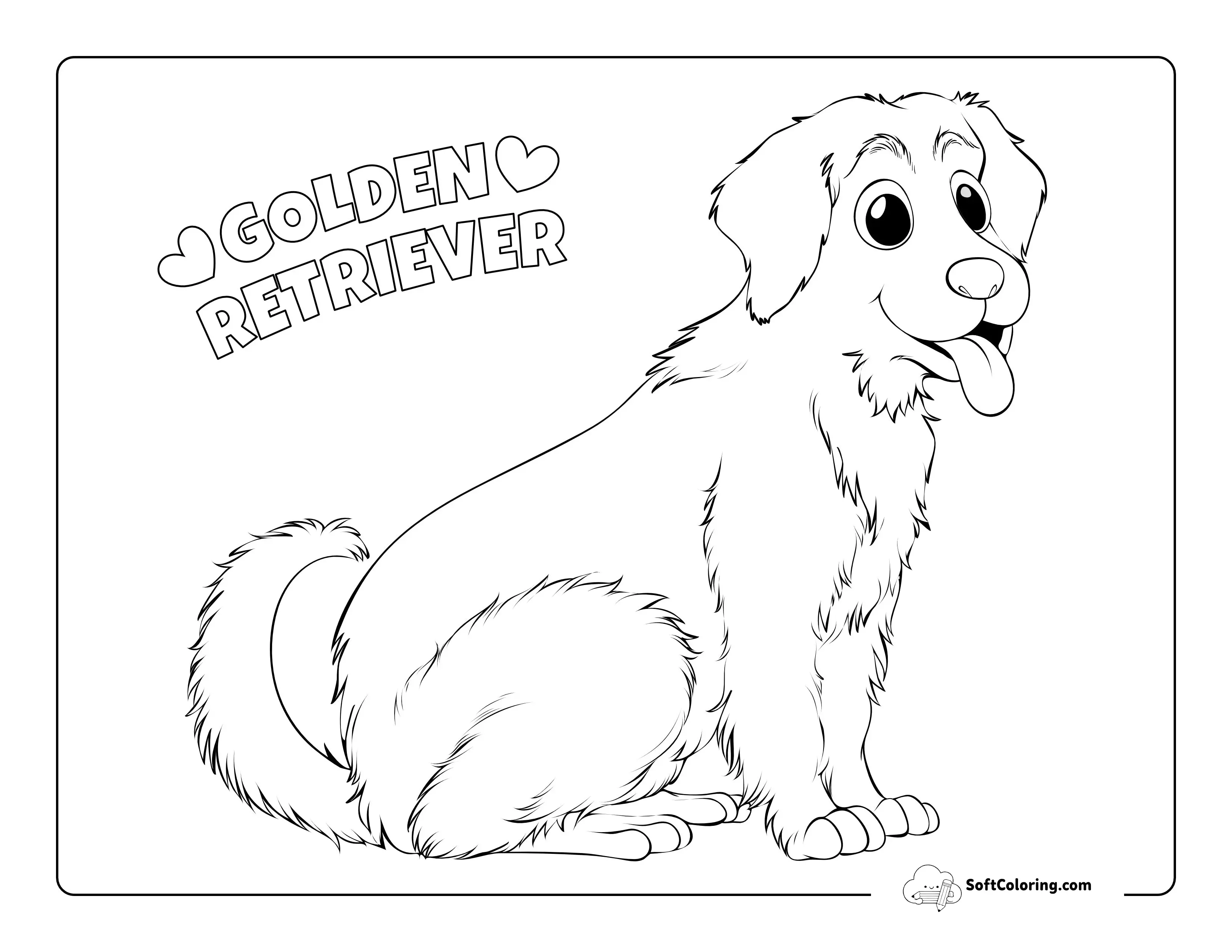 Golden Retriever Coloring Sheet