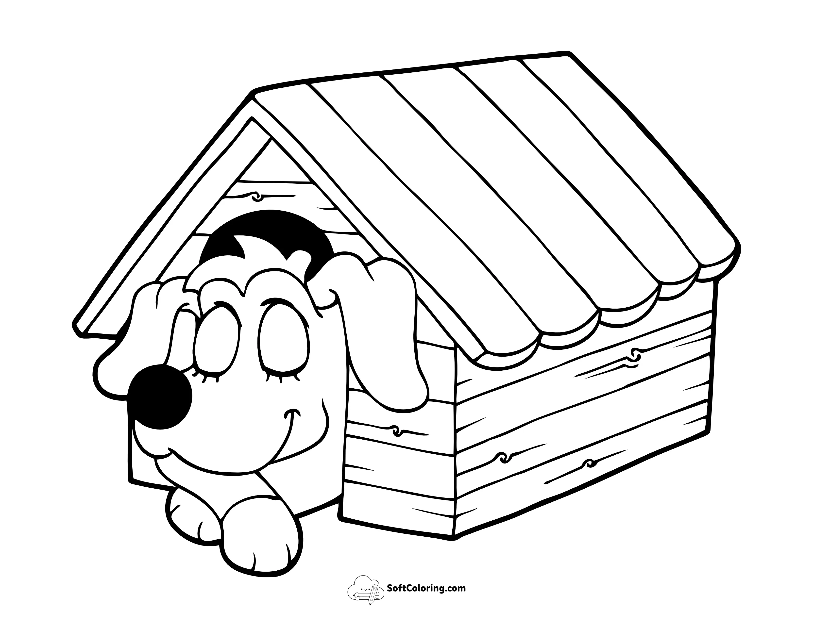 Sleeping Dog Cartoon For Preschoolers To Color