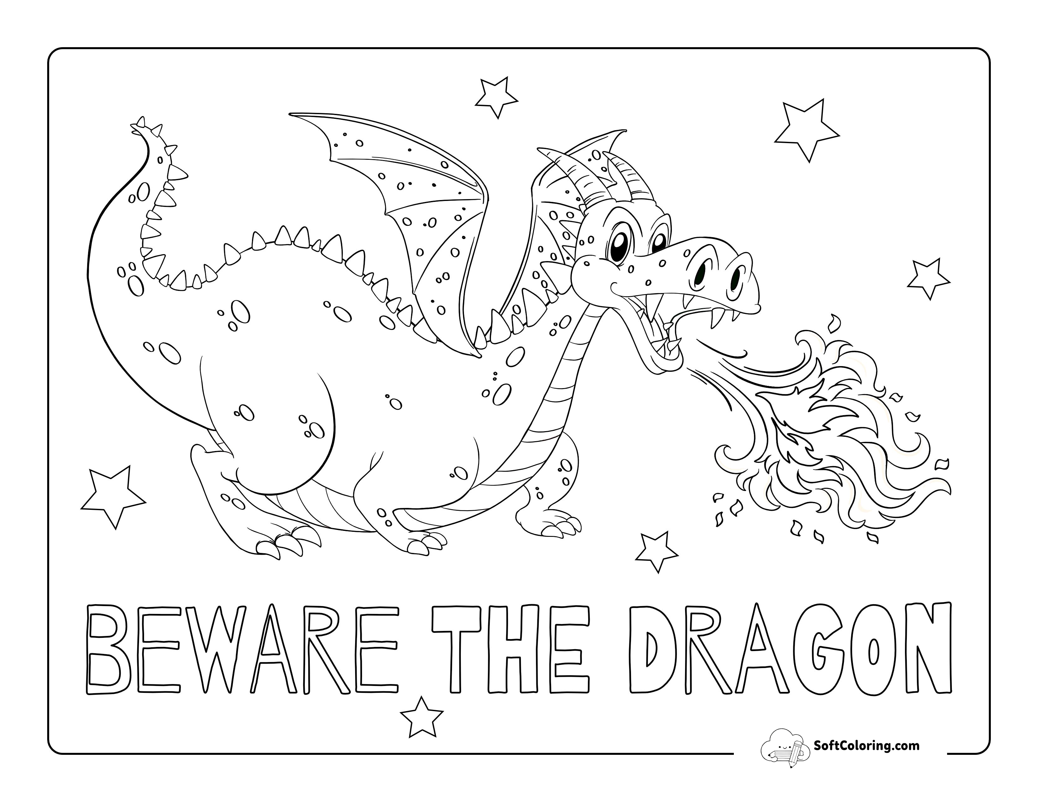 Dragon Breathing Fire Picture To Color