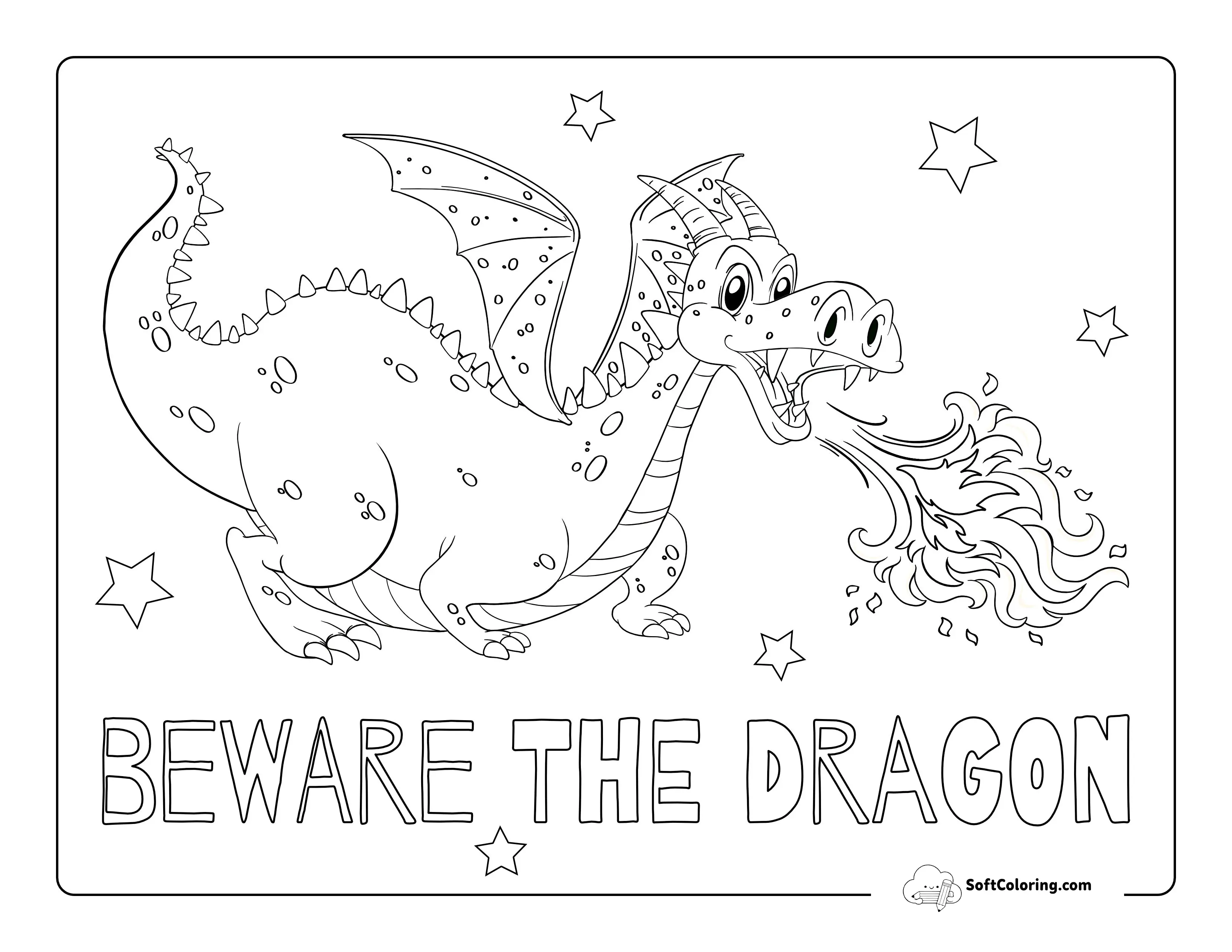 Dragon Breathing Fire Picture To Color