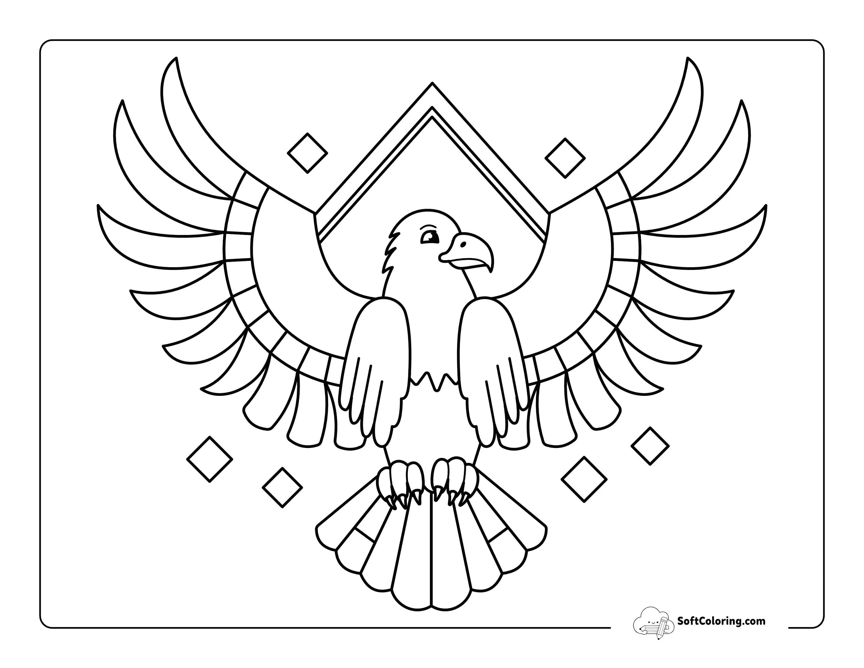 Easy Wingspan Bald Eagle Outline To Color