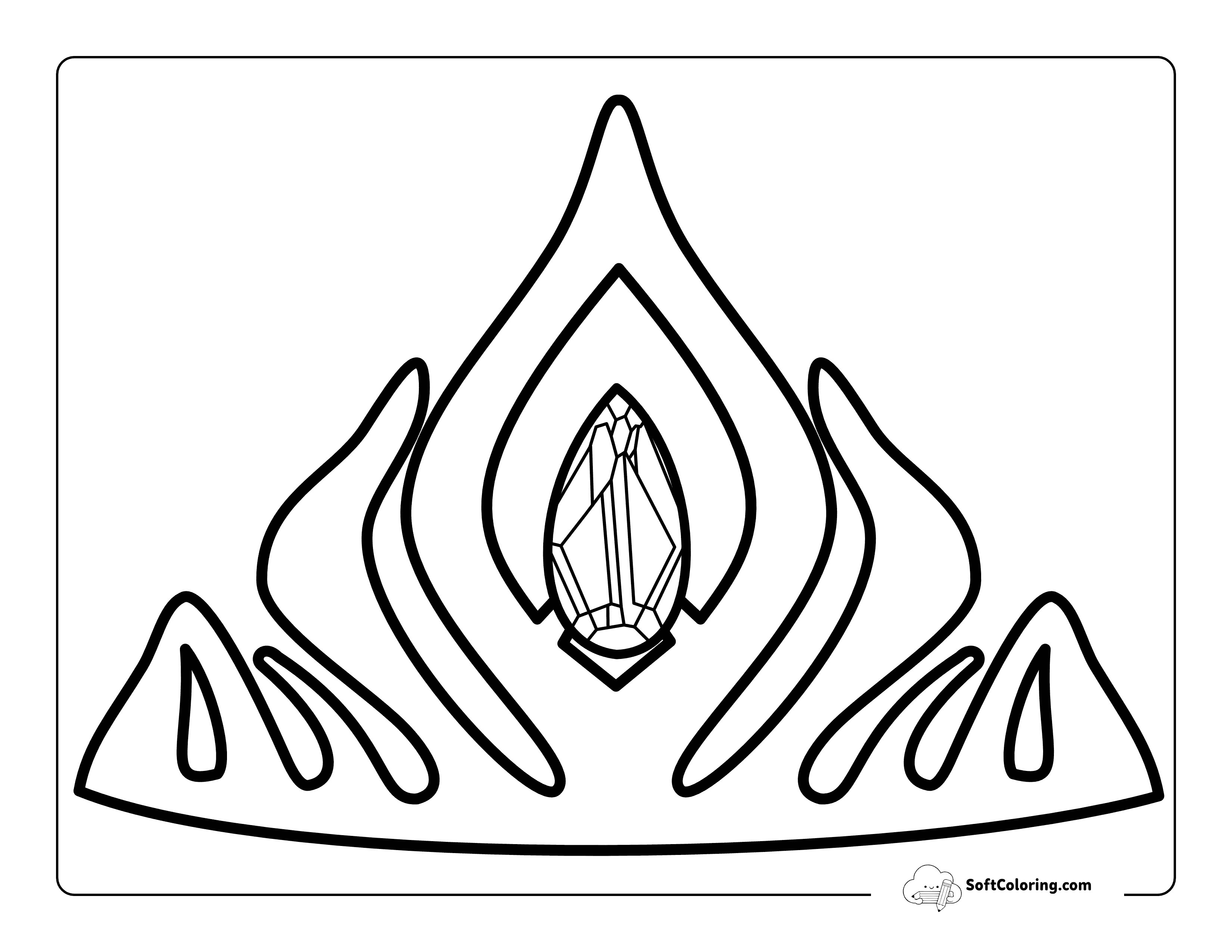 Easy Elsa-Inspired Crown Drawing Outline To Color