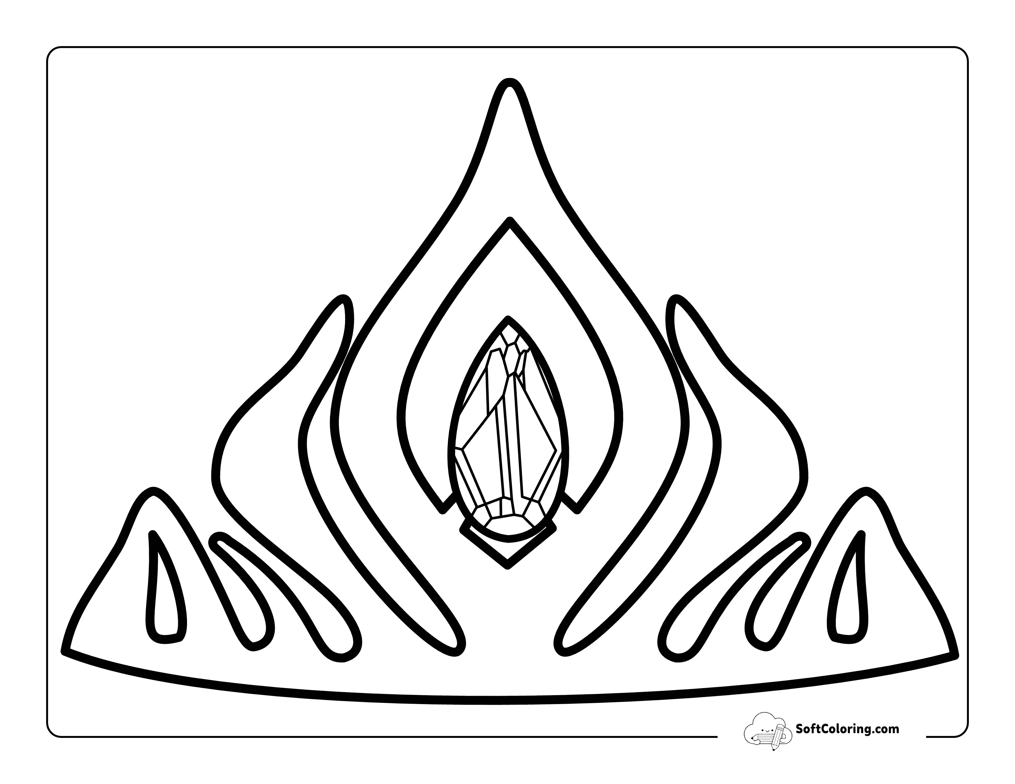 Easy Elsa-Inspired Crown Drawing Outline To Color