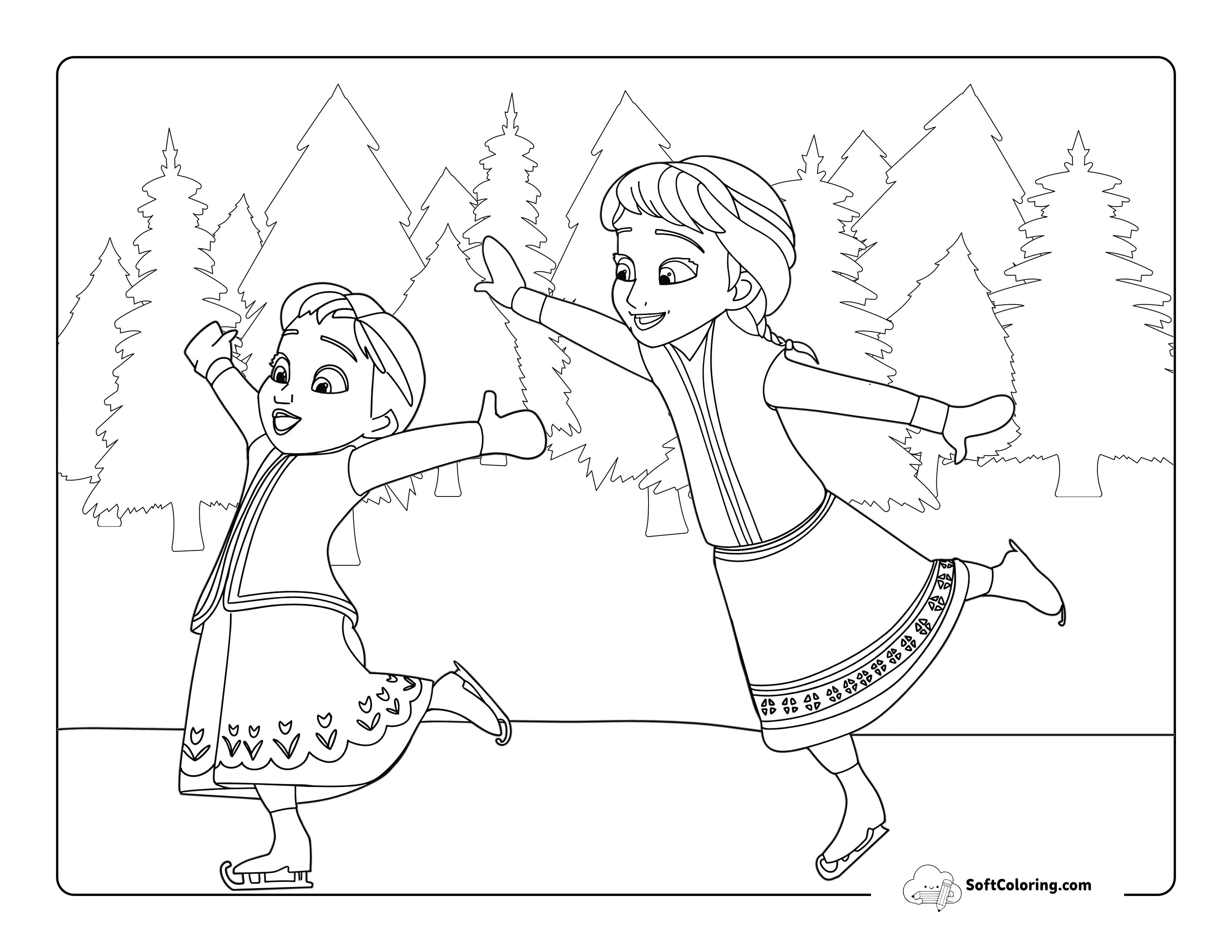 Cute Young Elsa And Anna-Inspired Ice-Skating