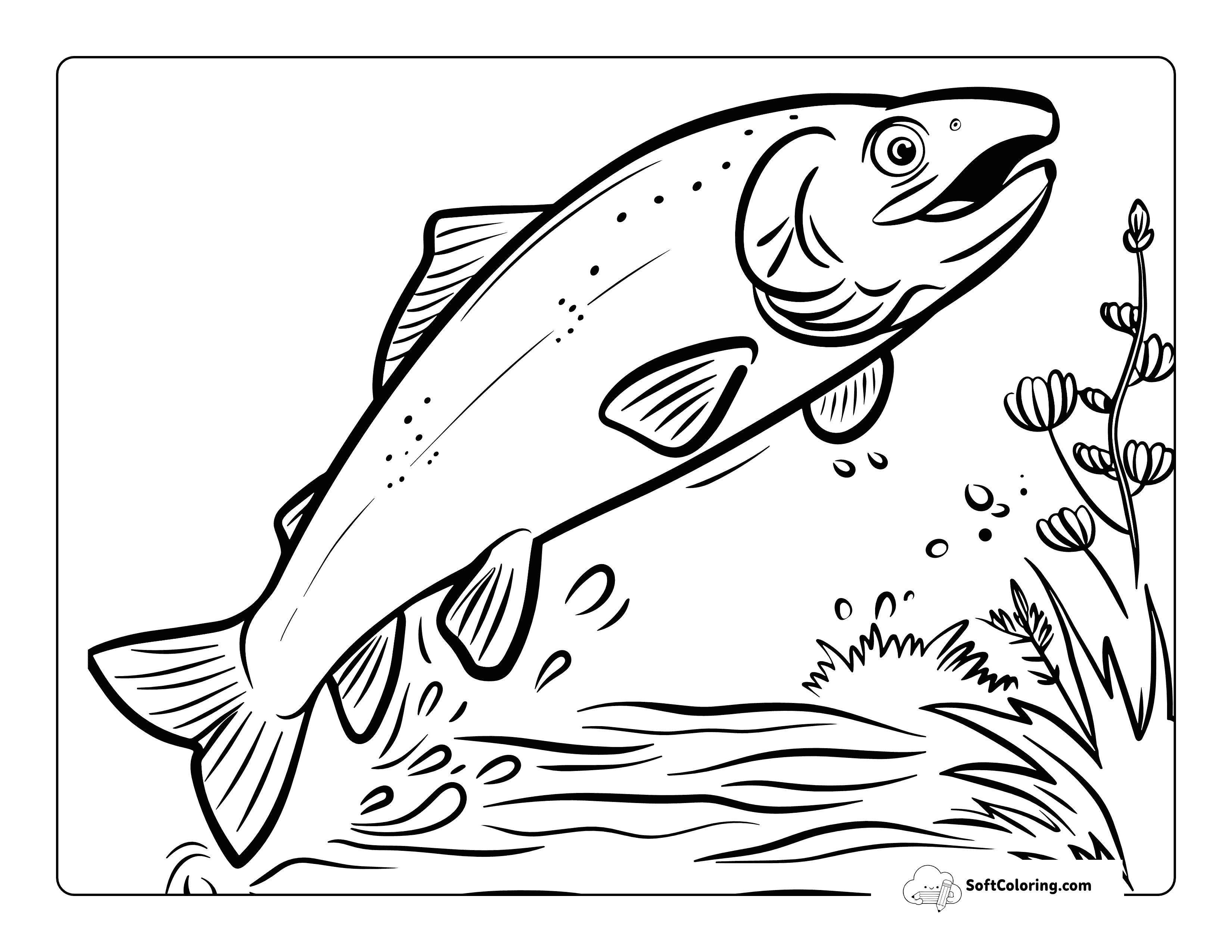 Simple Salmon Coloring Sheet Printable