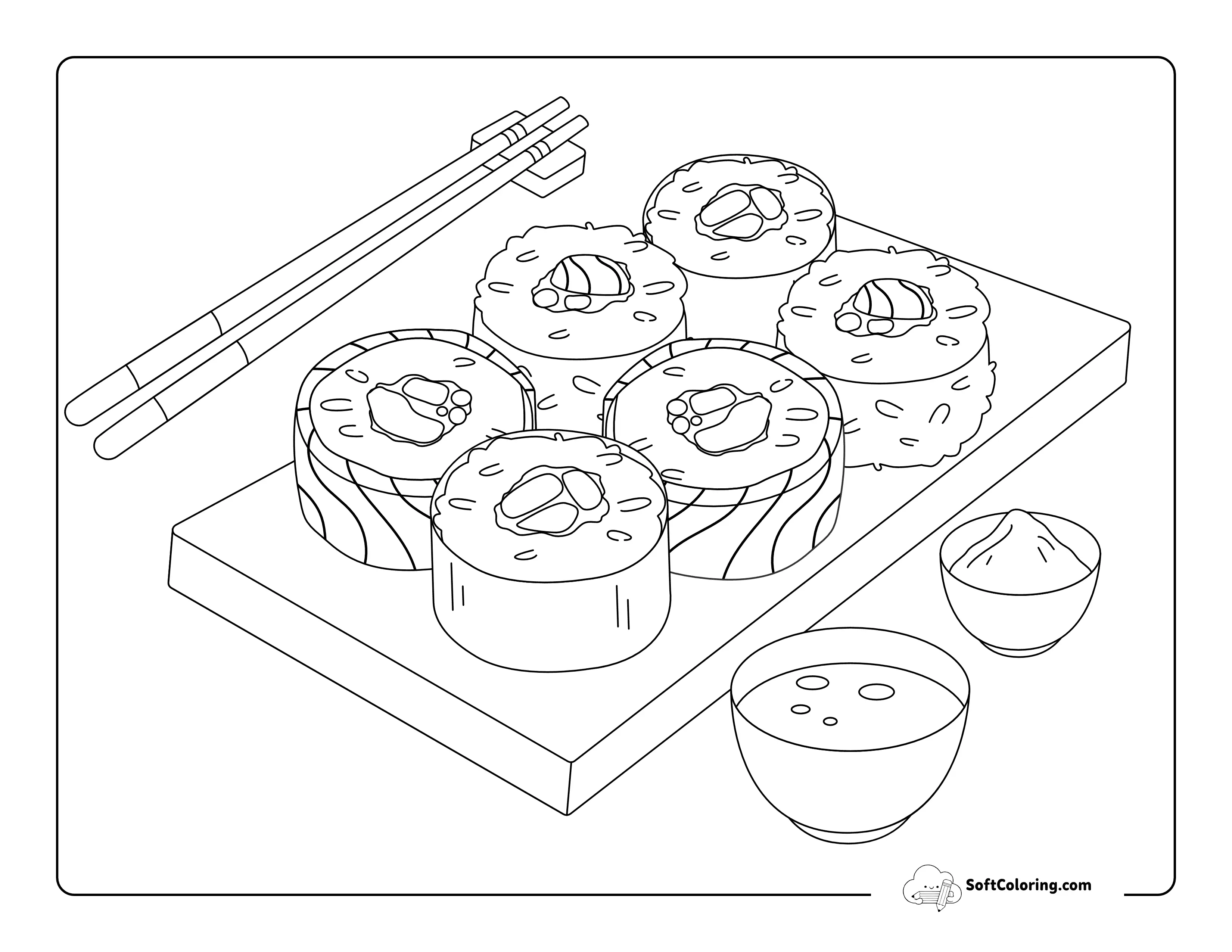 Sushi Roll Food Coloring Sheet