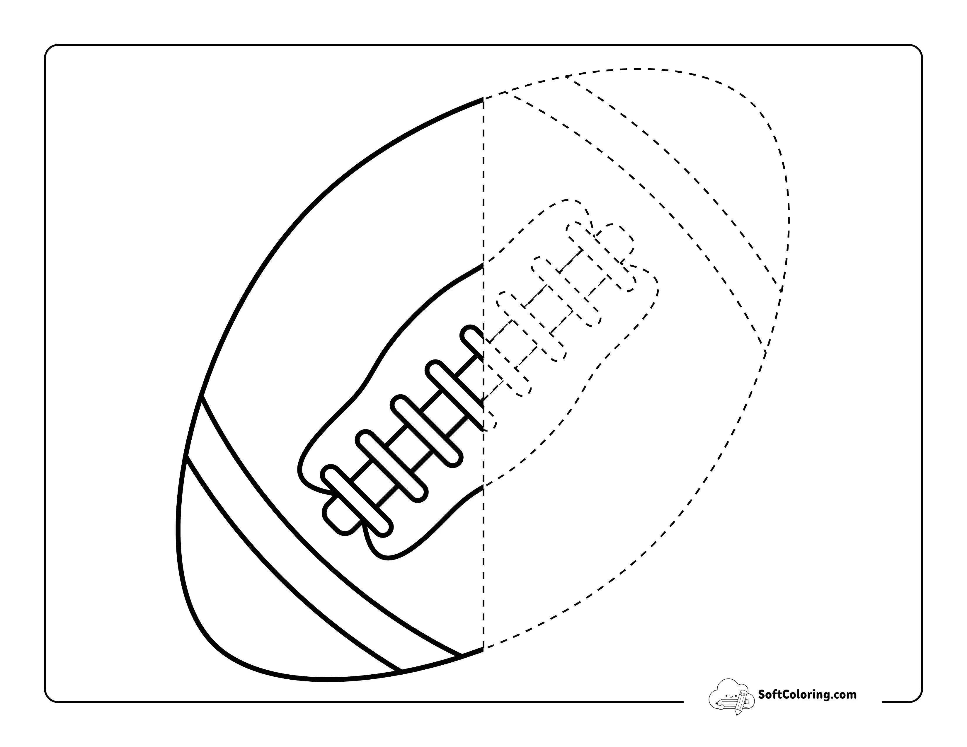 Fun Football Outline To Trace And Color