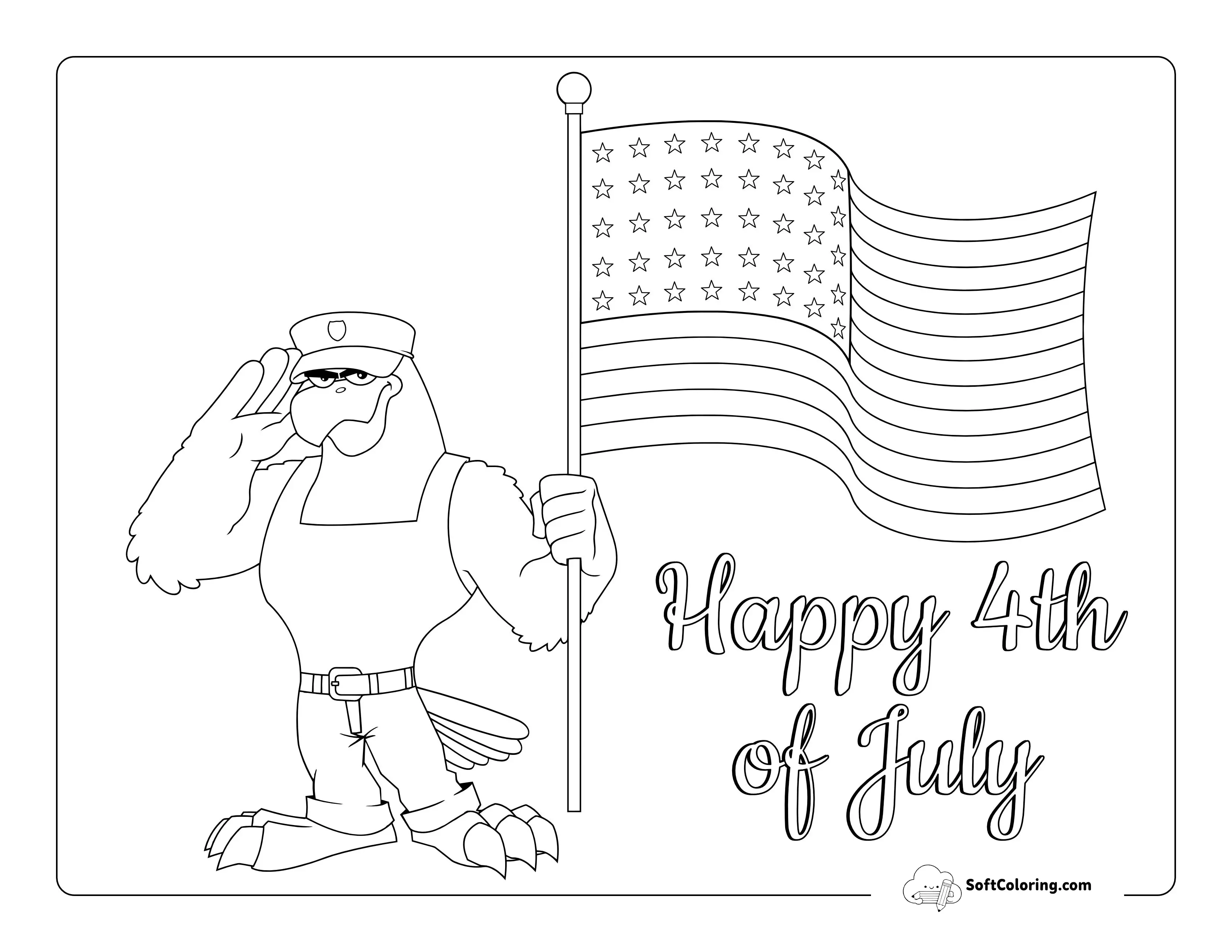 American Eagle Coloring Page For Kids
