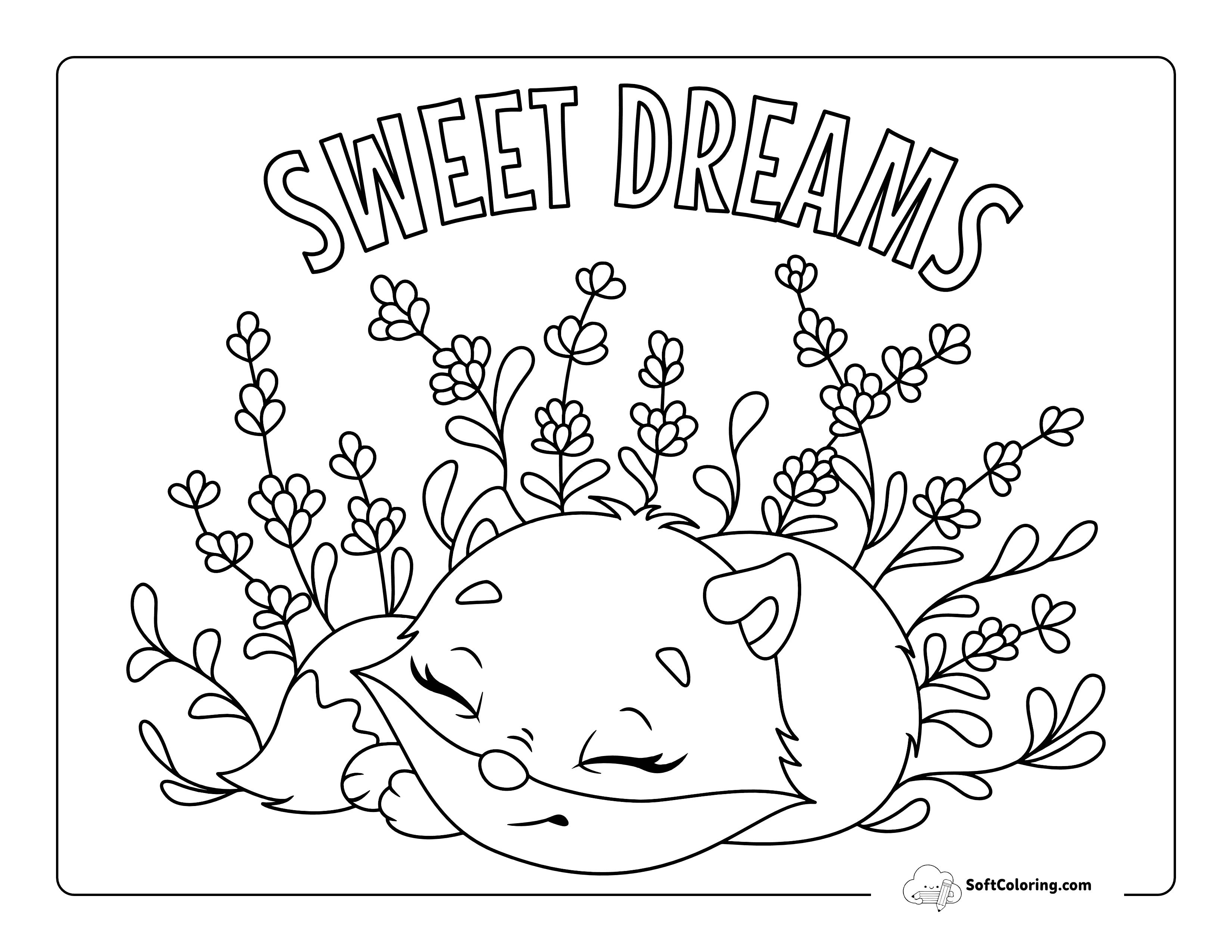 "Sweet Dreams" Cute Sleeping Fox Printable