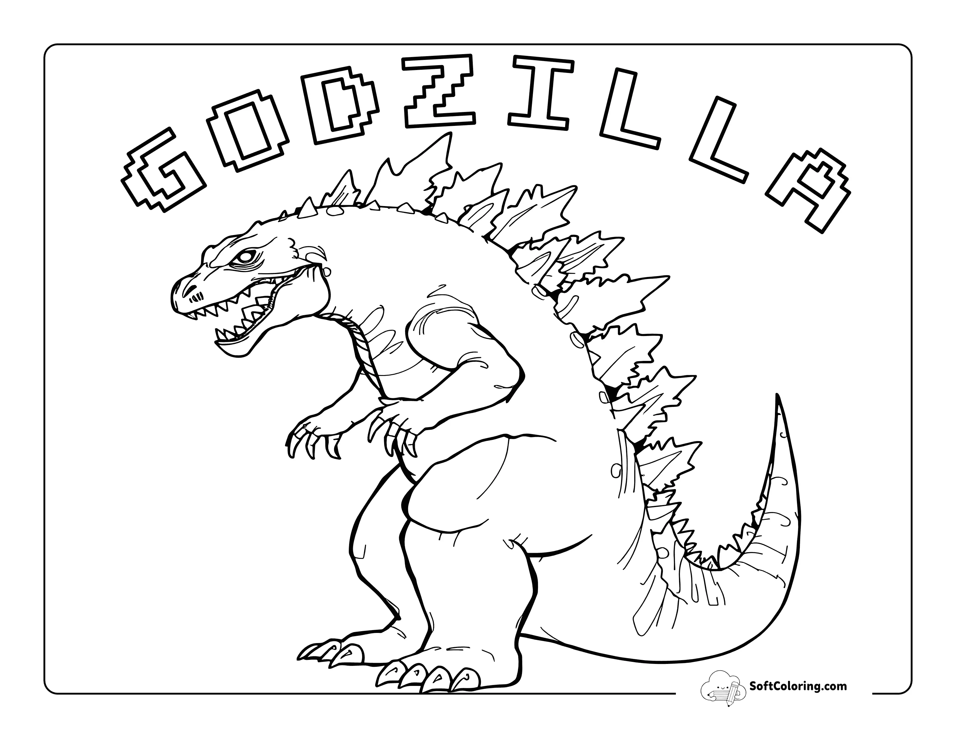 Realistic Shin Godzilla Inspired Outline To Color