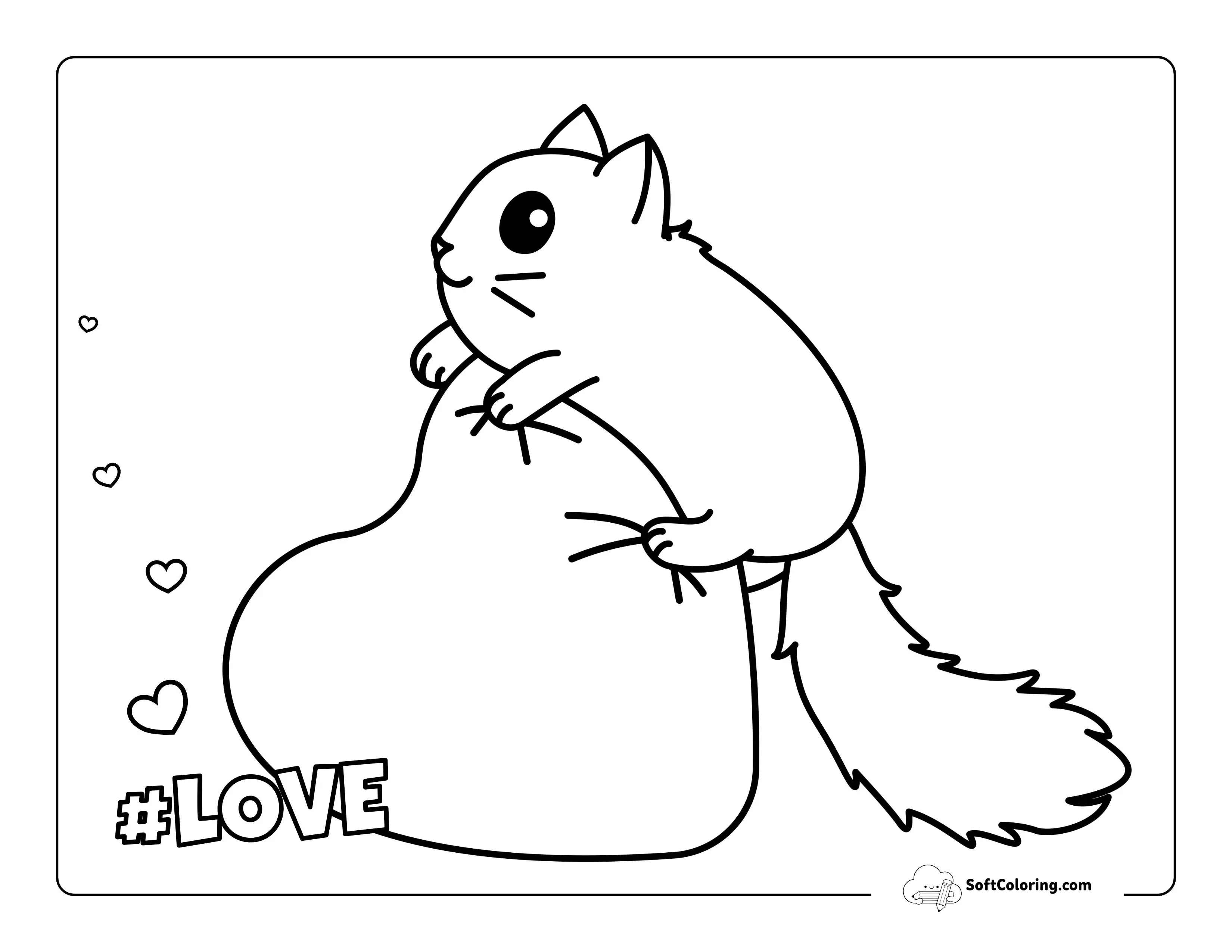 Kawaii Cat On Heart Cushion