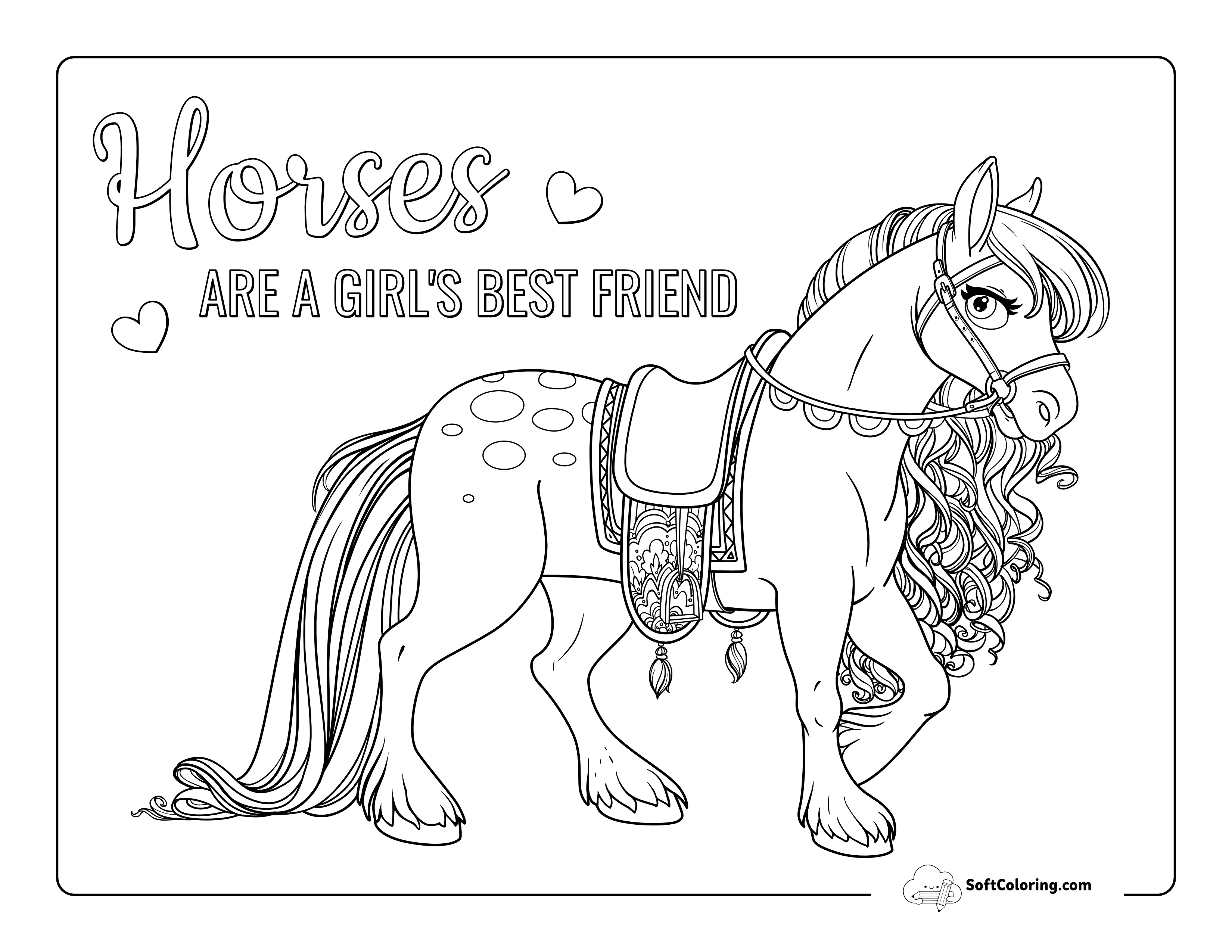 Horse With Flowing Mane Coloring Sheet