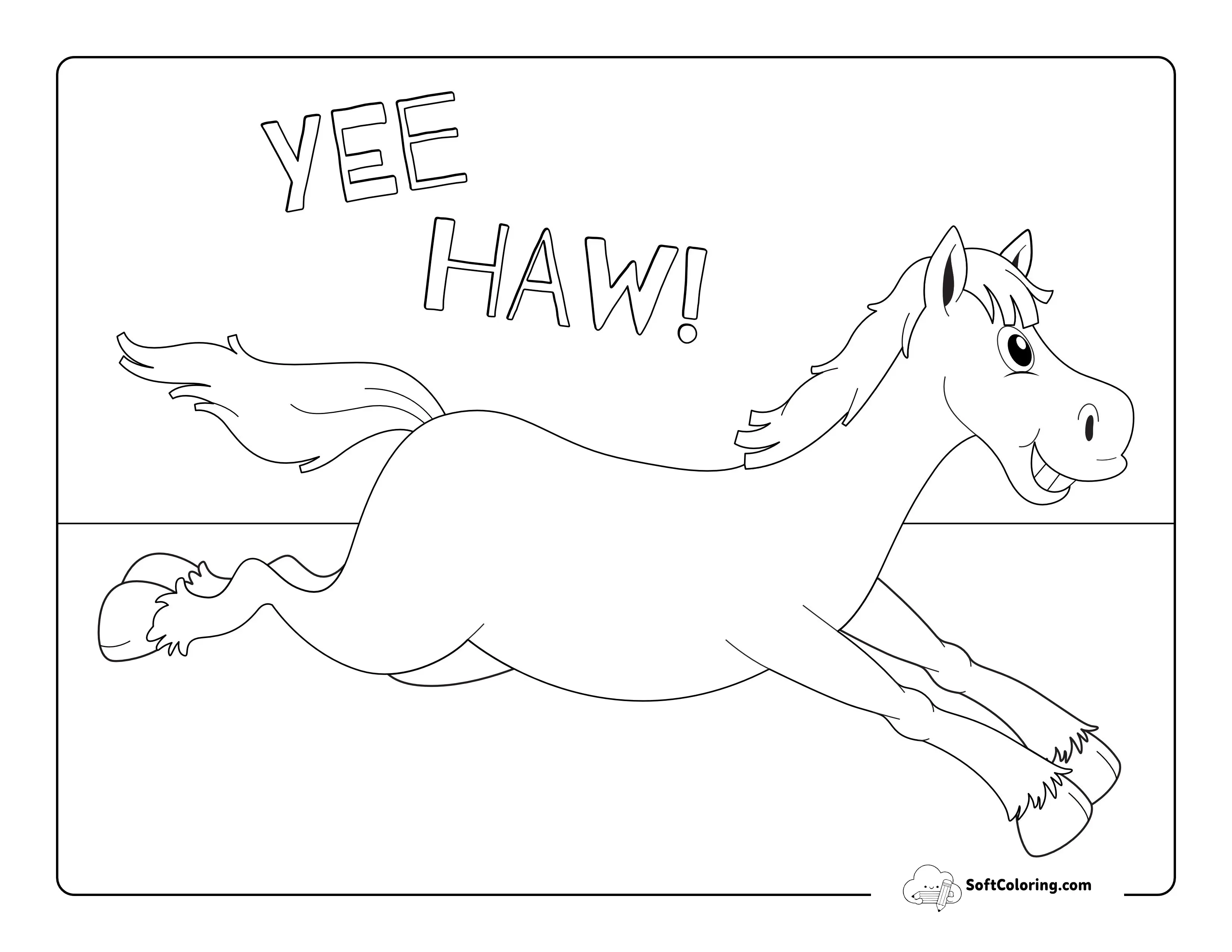 Happy Galloping Pony Coloring Page