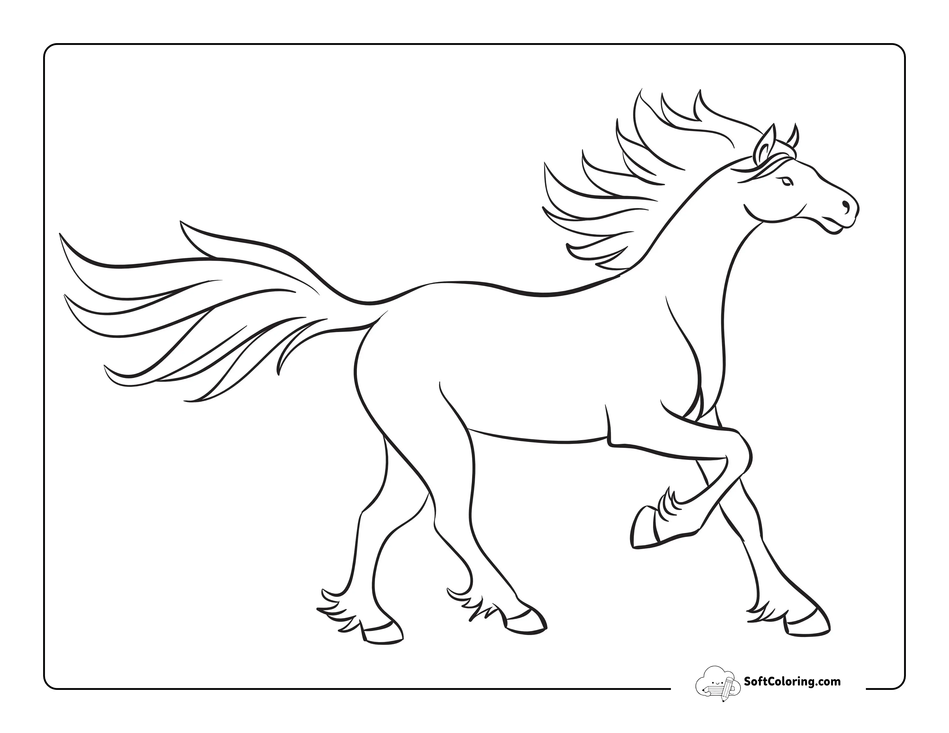 Simple Horse Outline To Color
