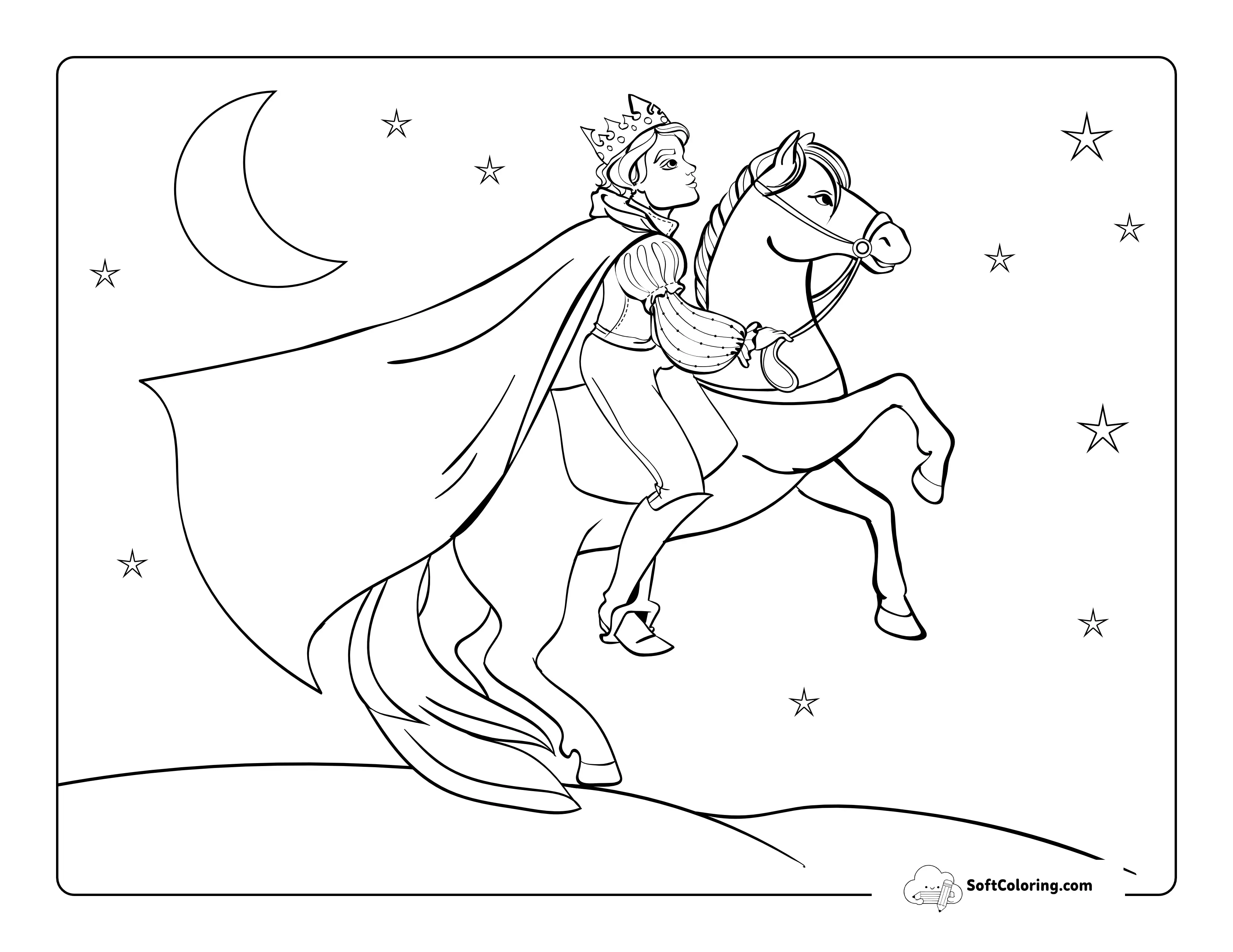 Prince In Cloak Riding A Horse Picture