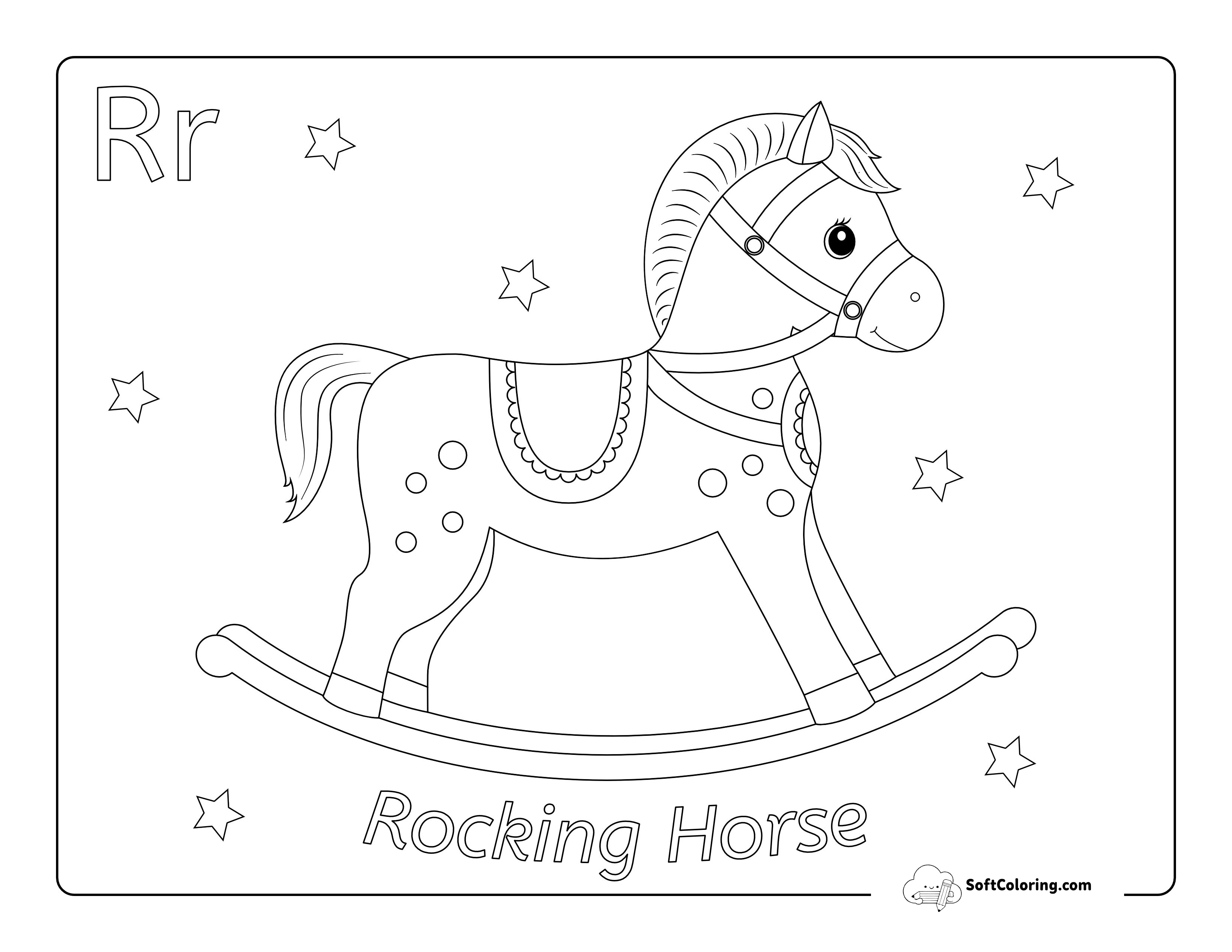 Rocking Horse Coloring Page Pdf