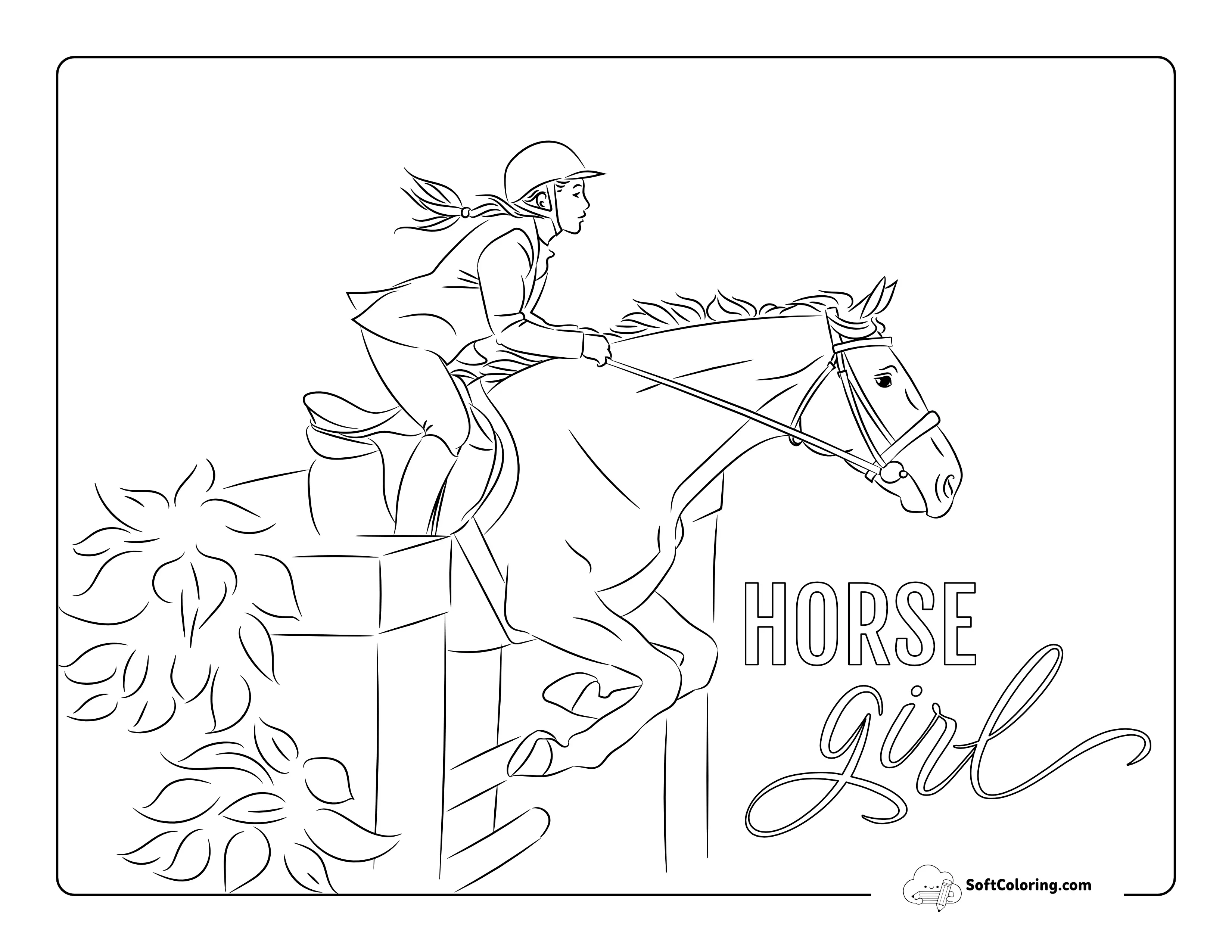 Horse Jumping Coloring Page