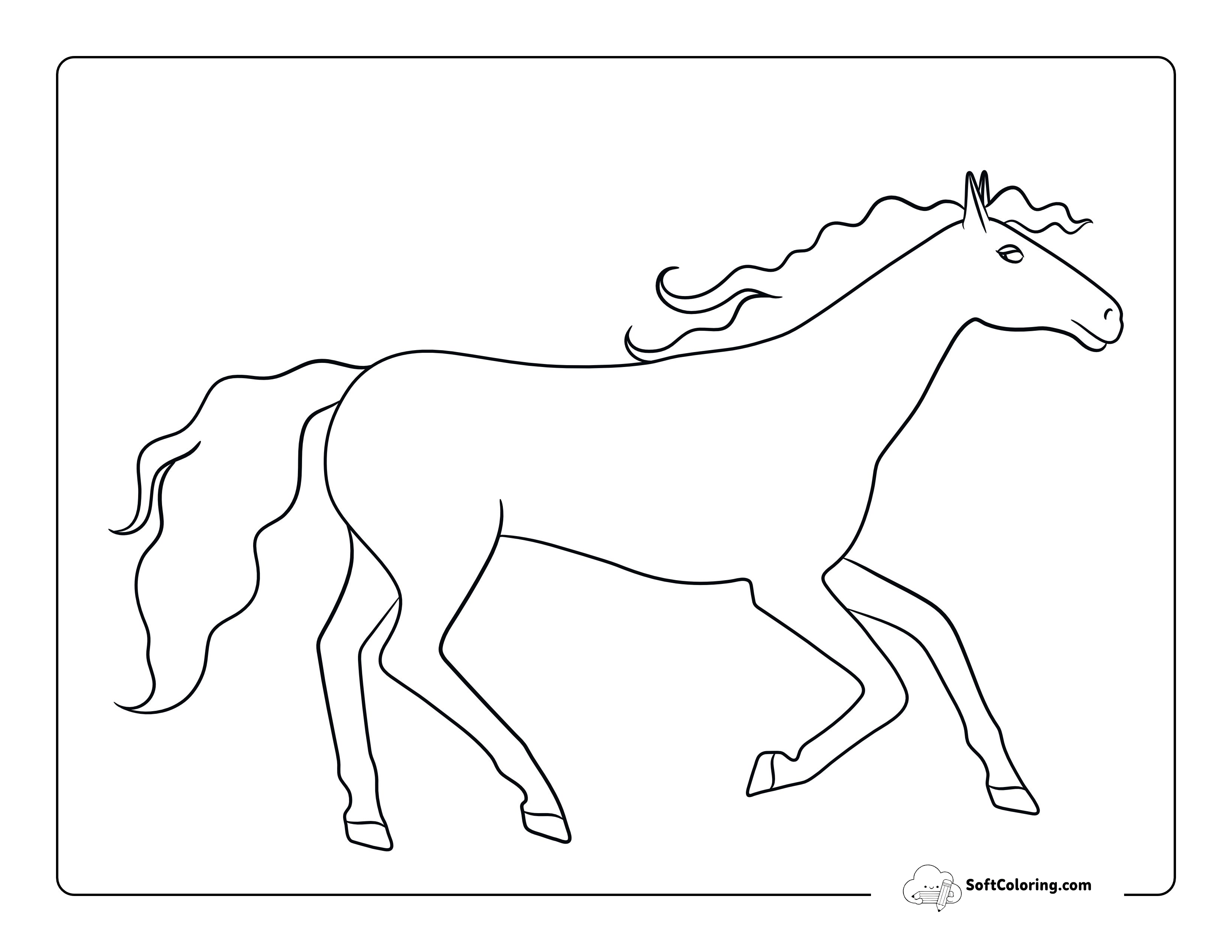 Horse Running Printable Sheet To Color