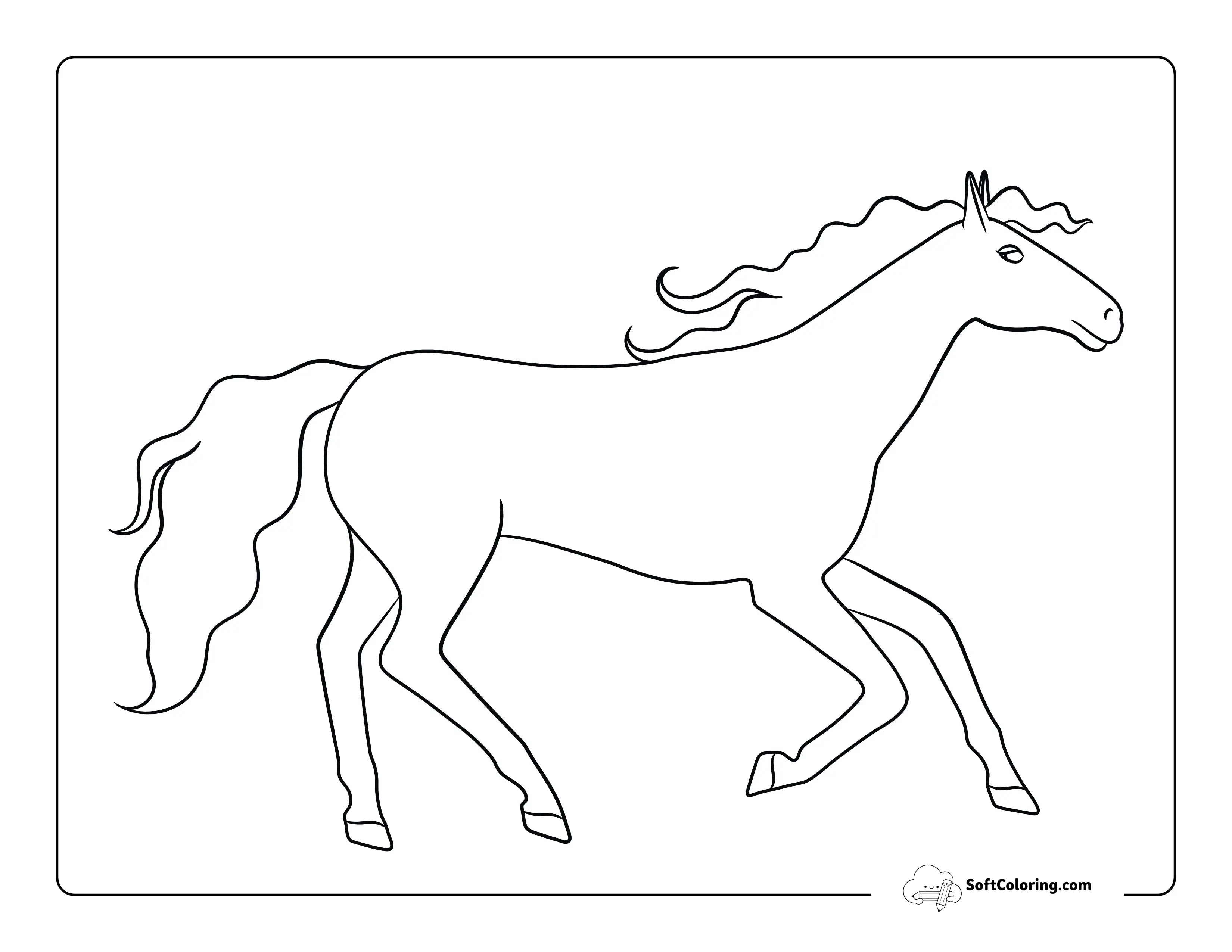 Horse Running Printable Sheet To Color