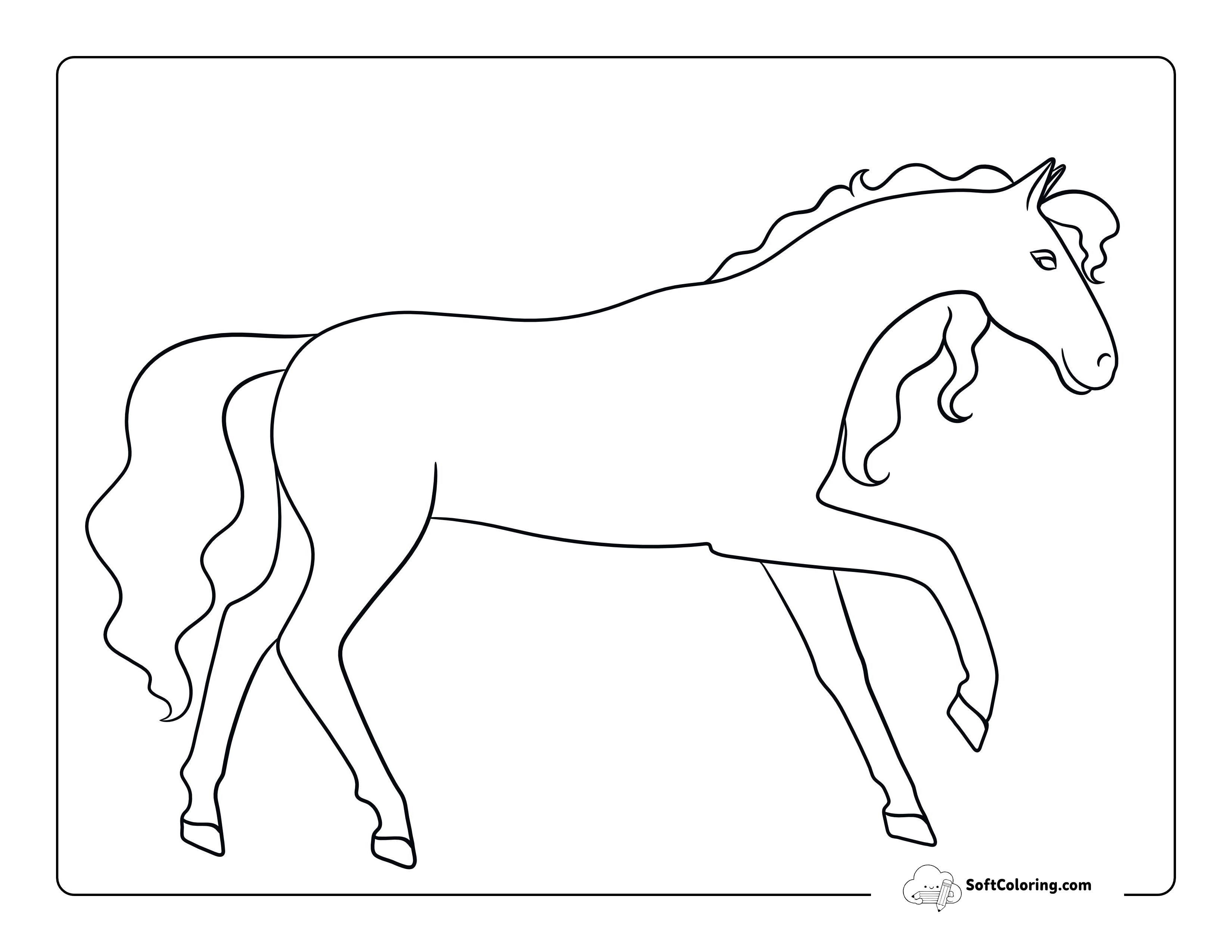 Simple Outline Horse Walking