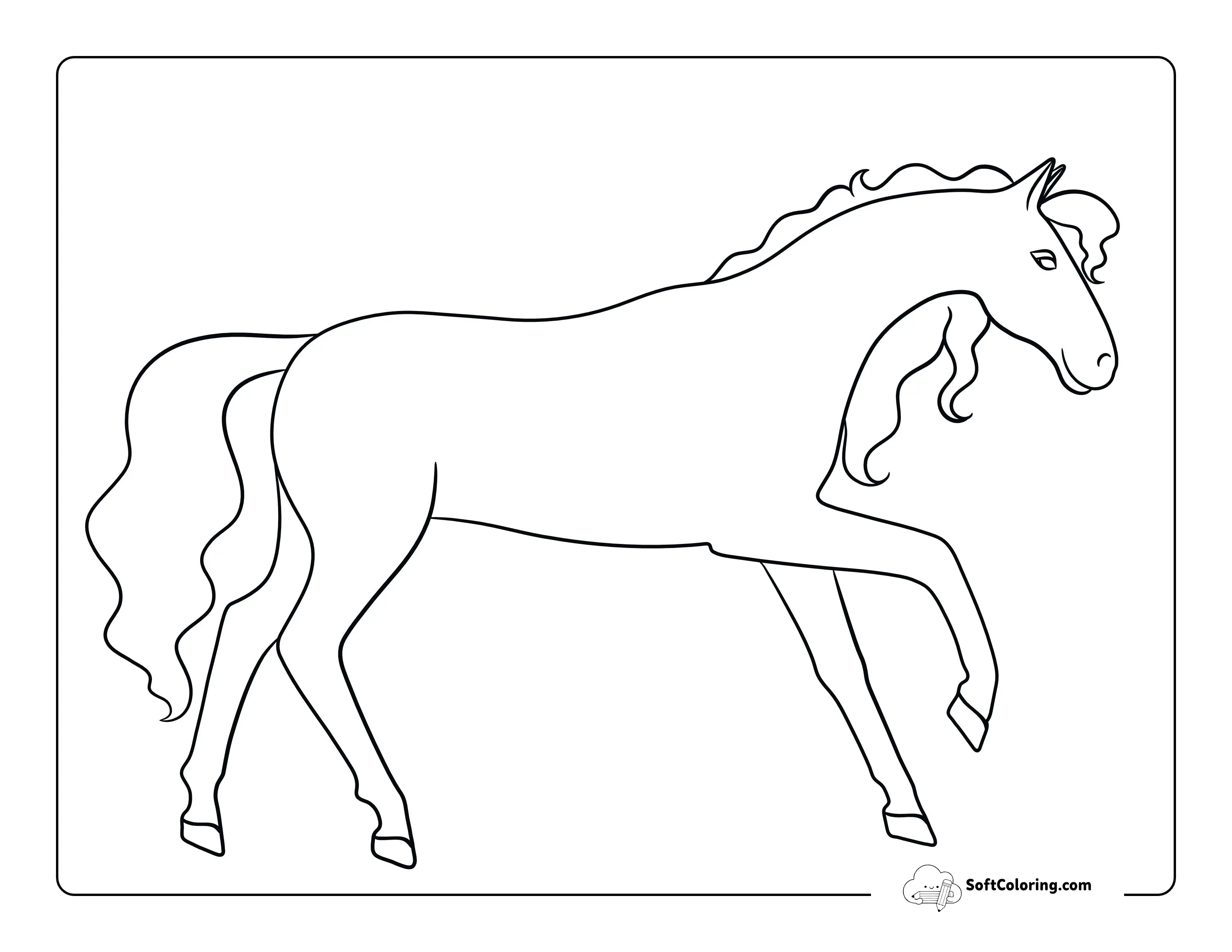 Simple Outline Horse Walking