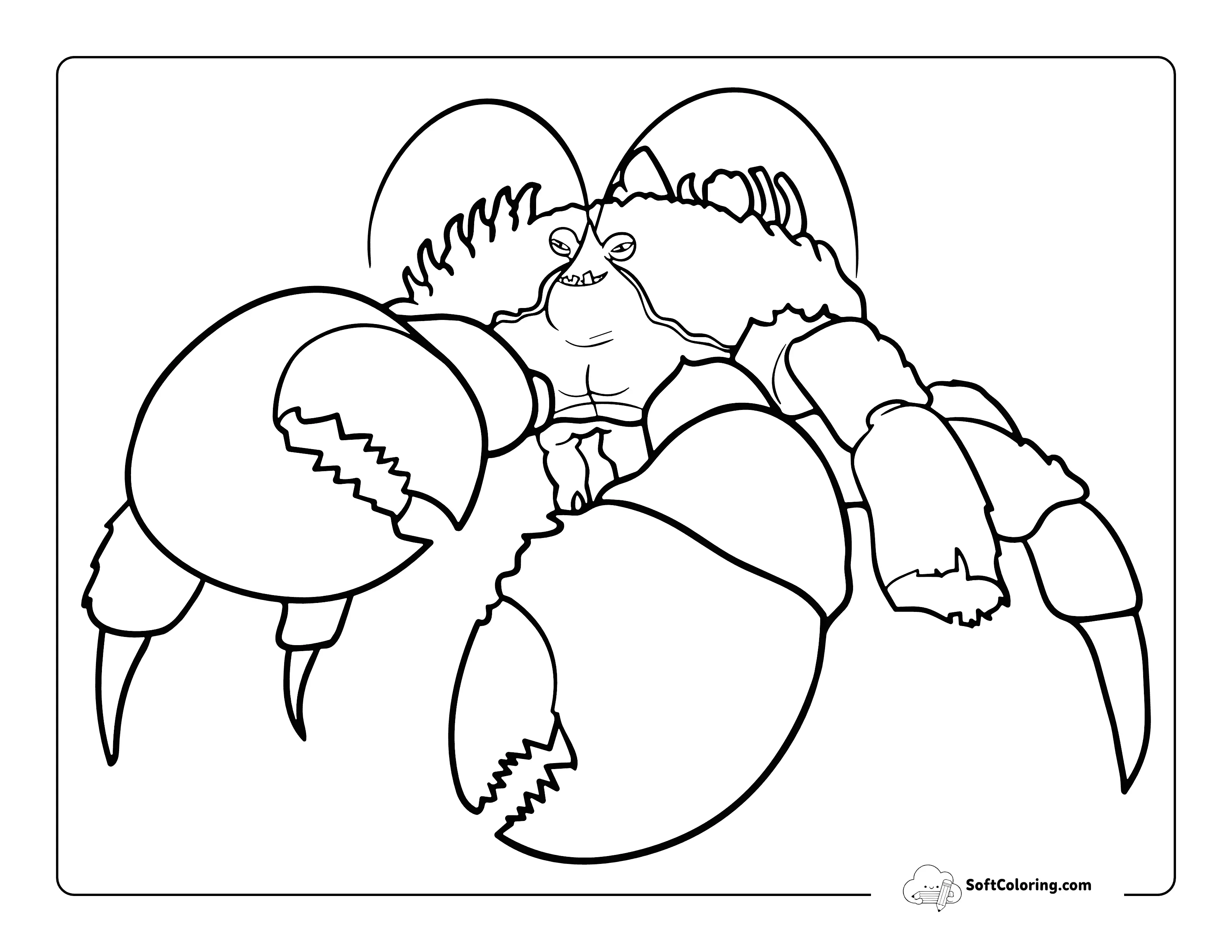 Tamatoa Crab Outline Moana-Inspired Coloring Sheet