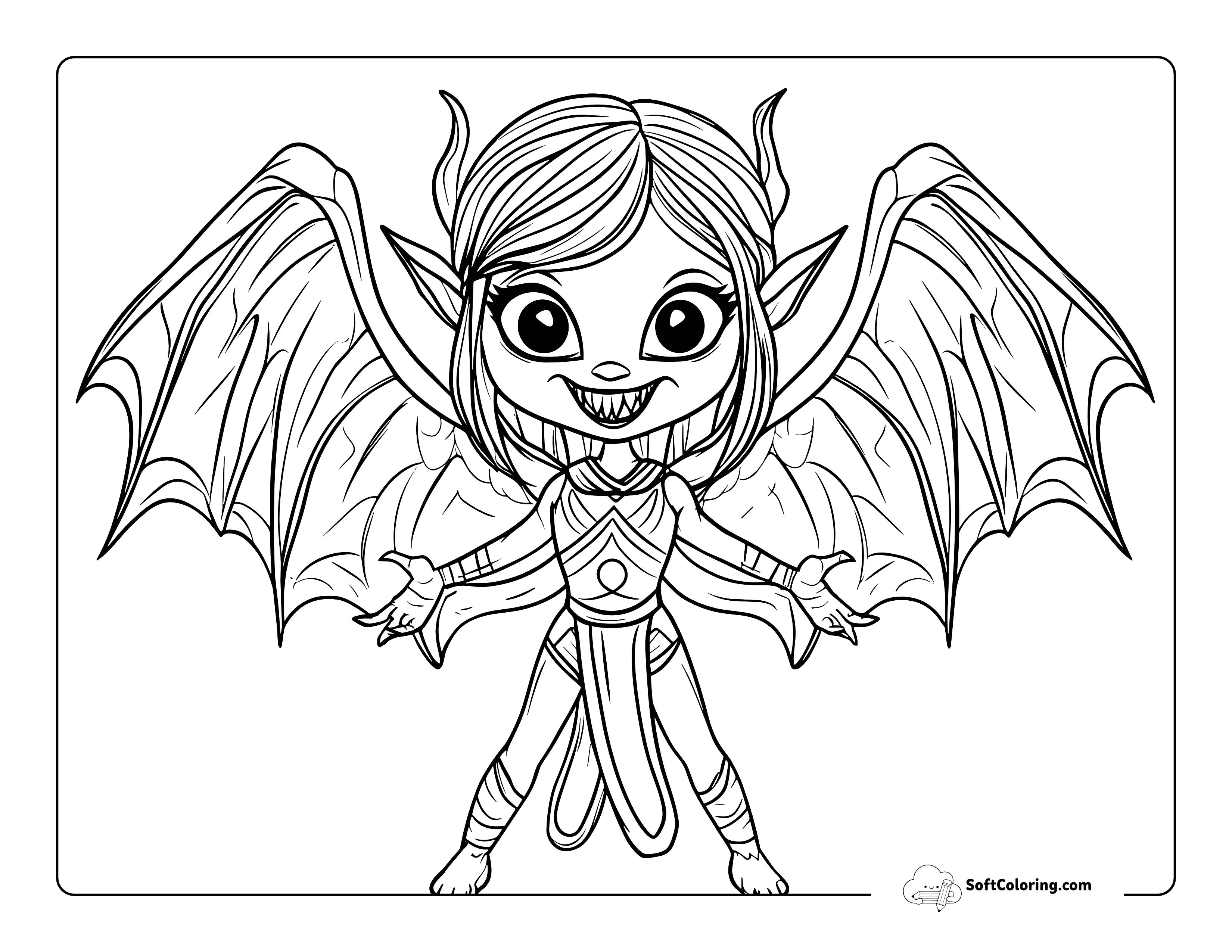 Evil Fairy Cute Monster Coloring Page For Teens