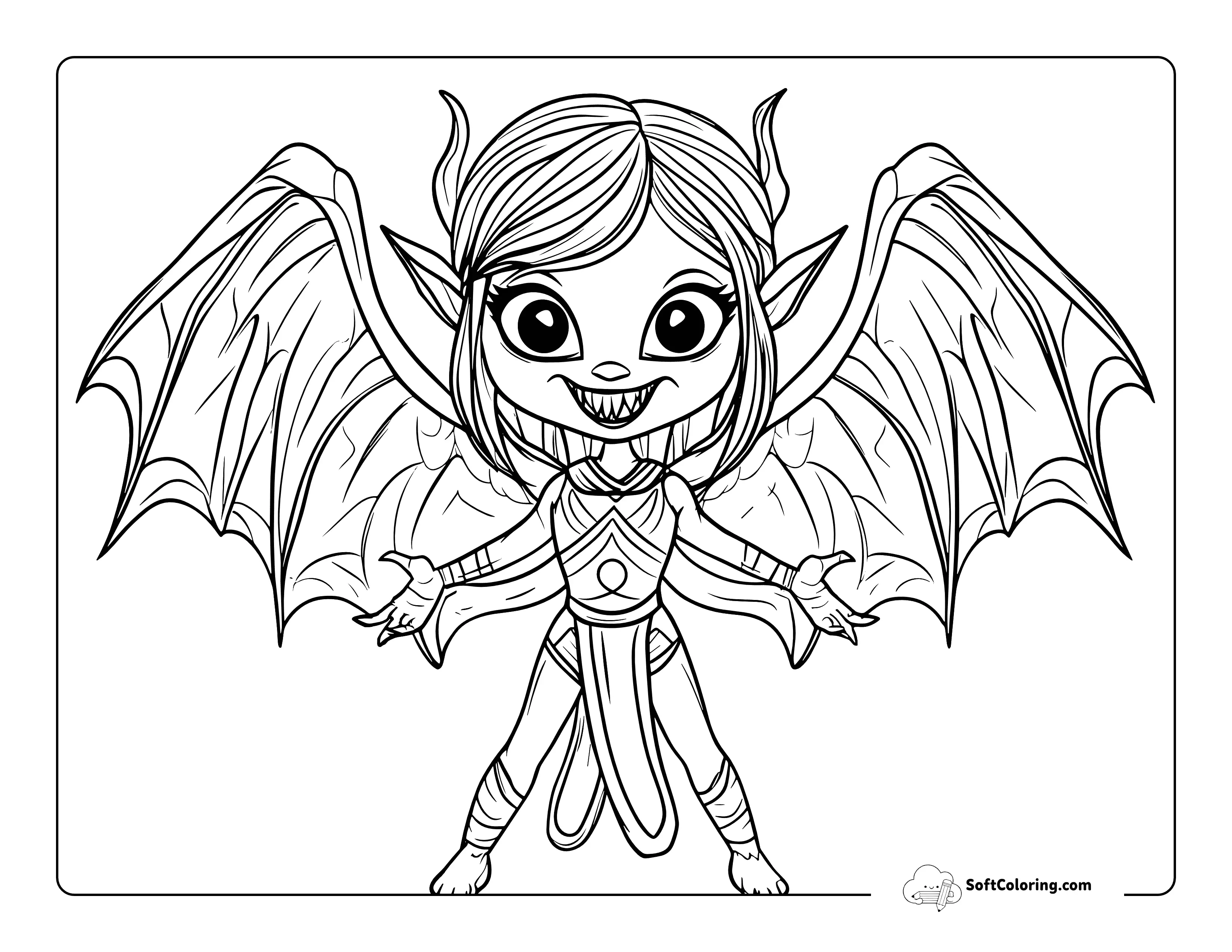 Evil Fairy Cute Monster Coloring Page For Teens