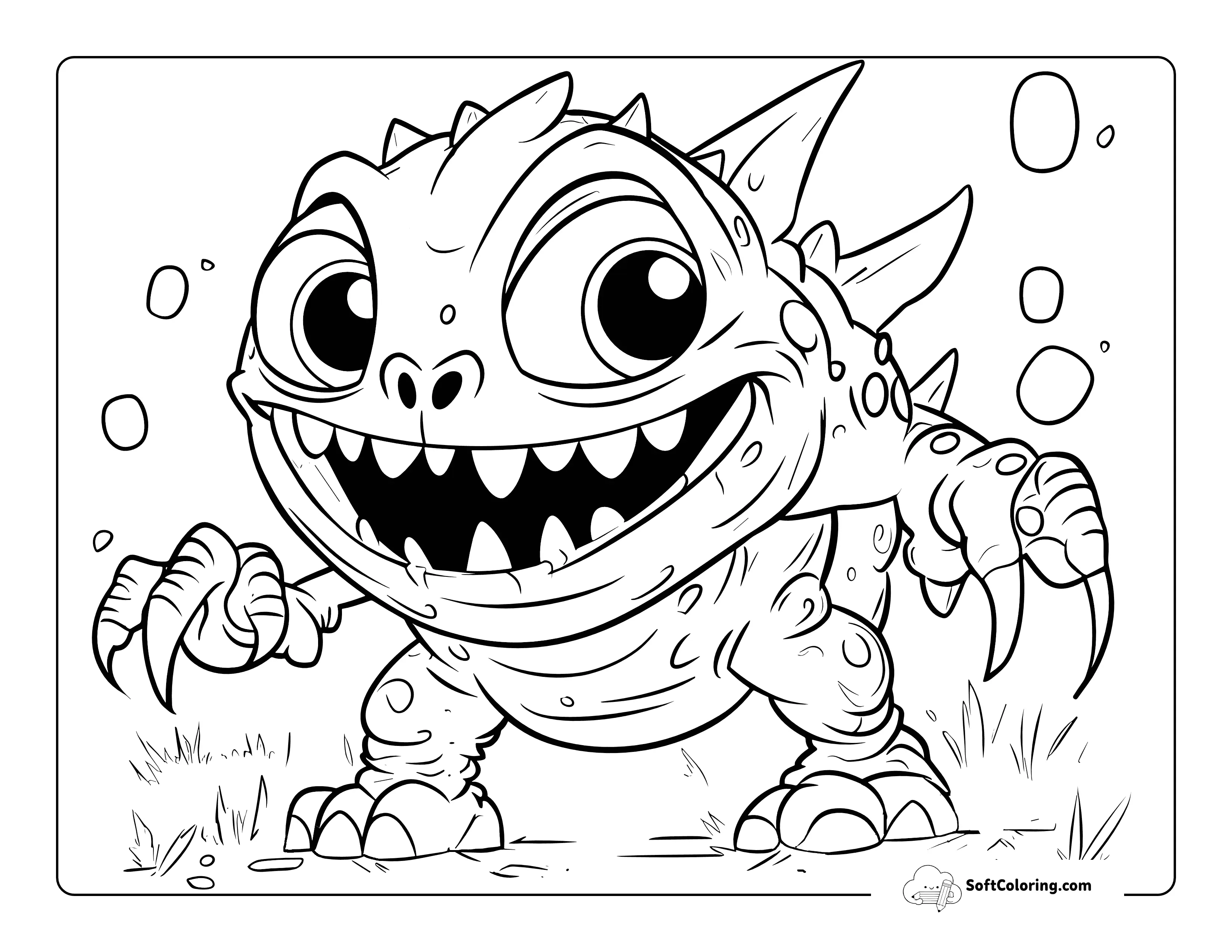 Cute Dinosaur Sea Monster Coloring Page For Teens