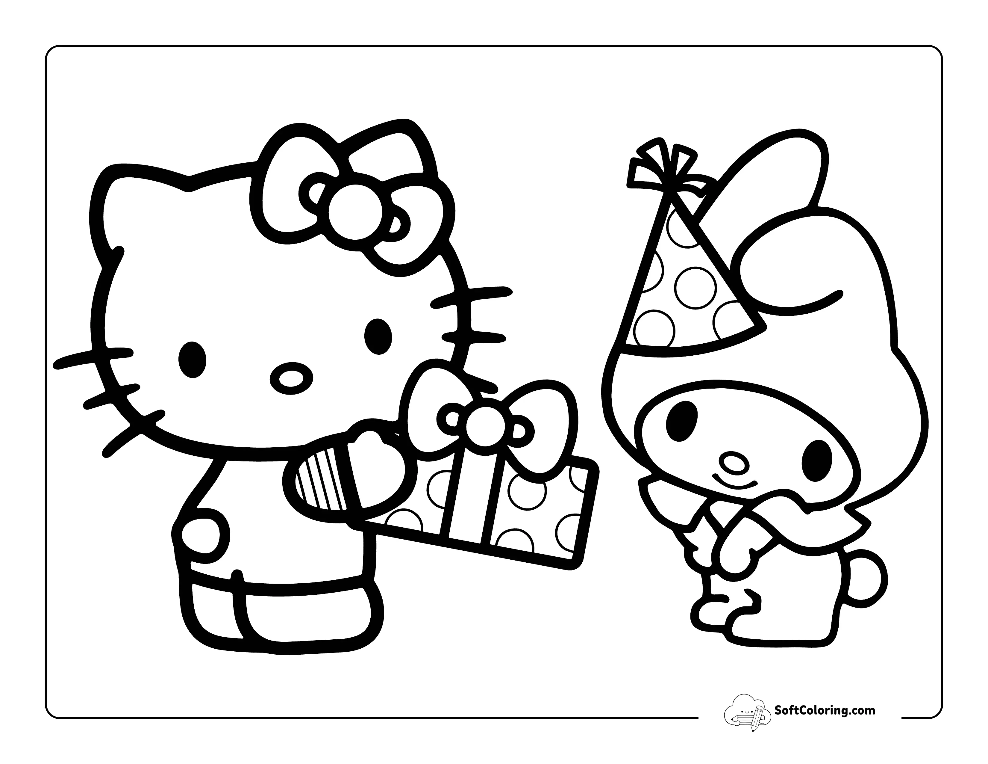 Cute Birthday By My Melody And Hello Kitty
