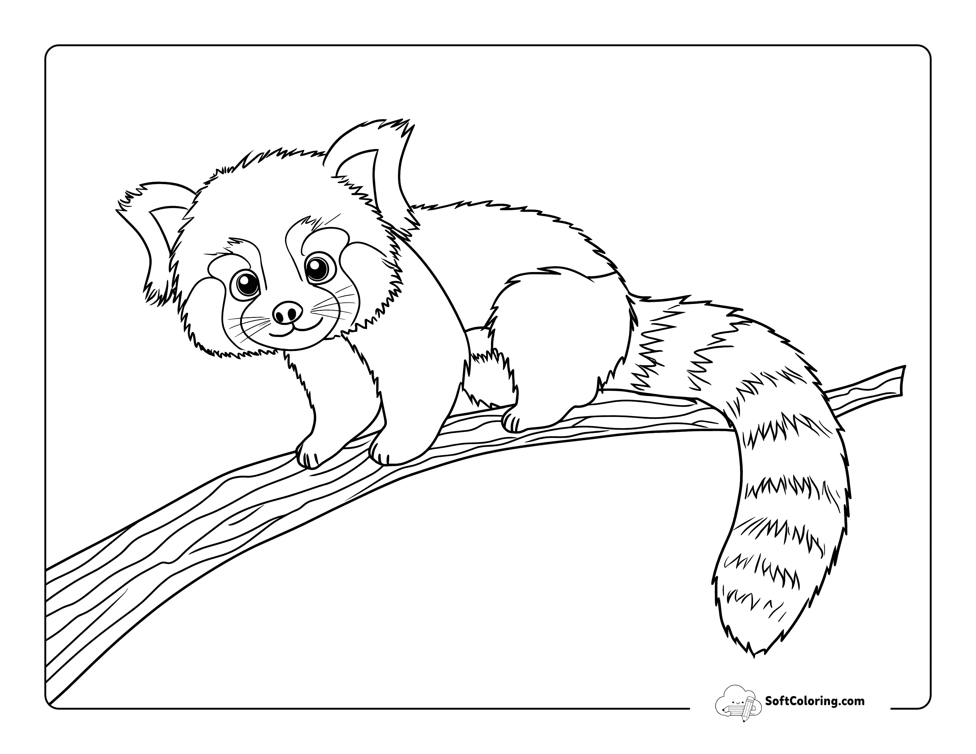 Easy Red Panda Coloring Page