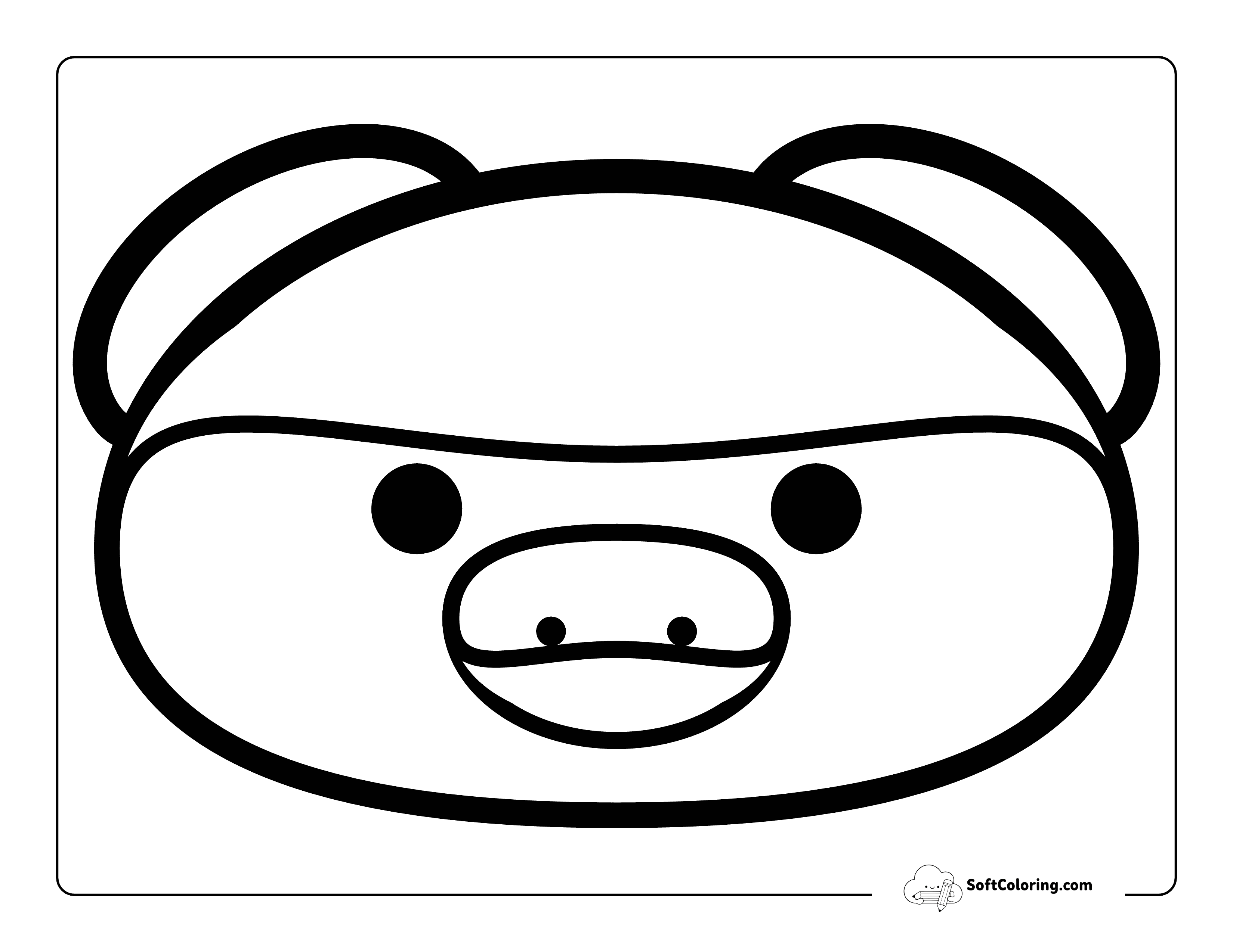 Easy Cute Baby Pig Face Template