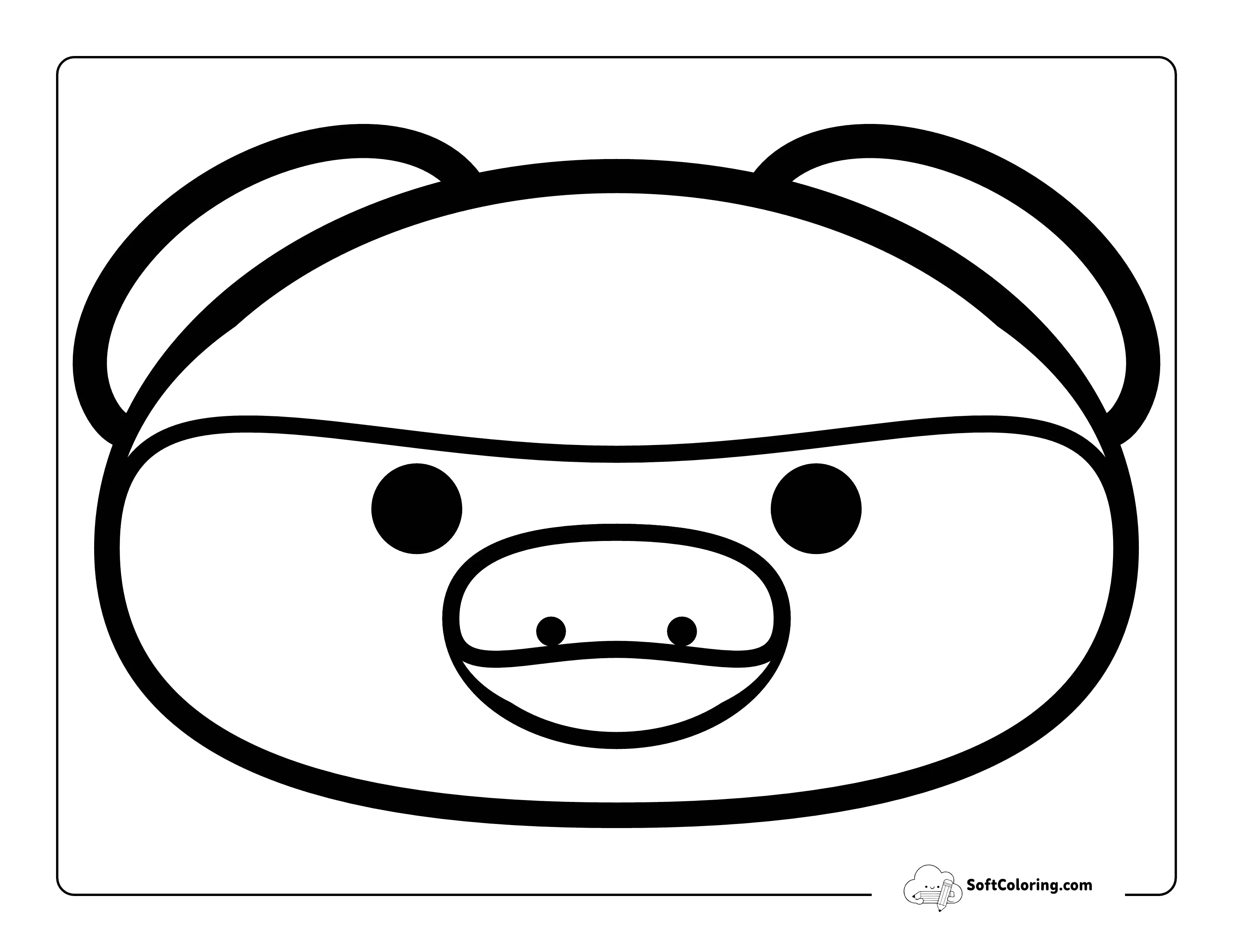 Easy Cute Baby Pig Face Template