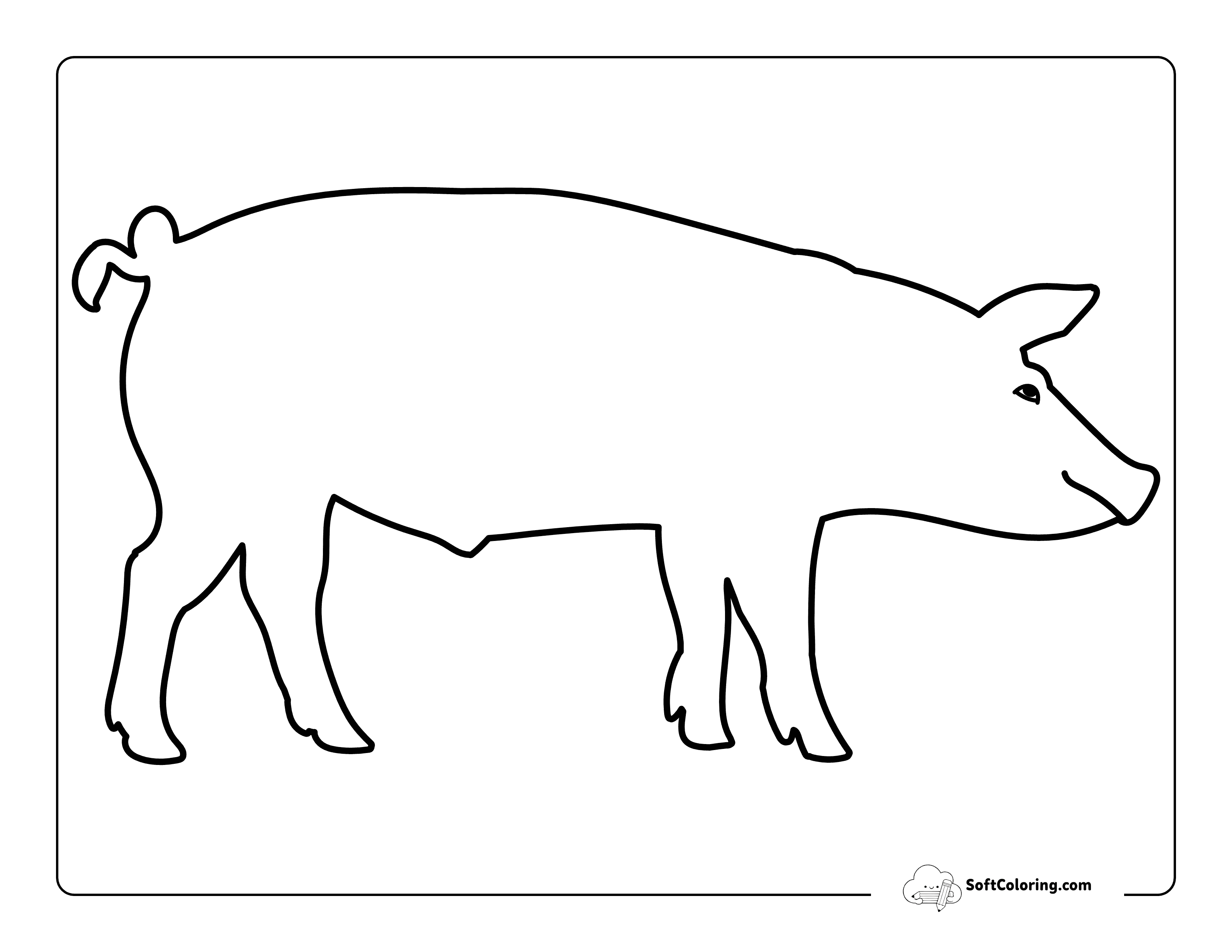 Easy Pig Outline Template