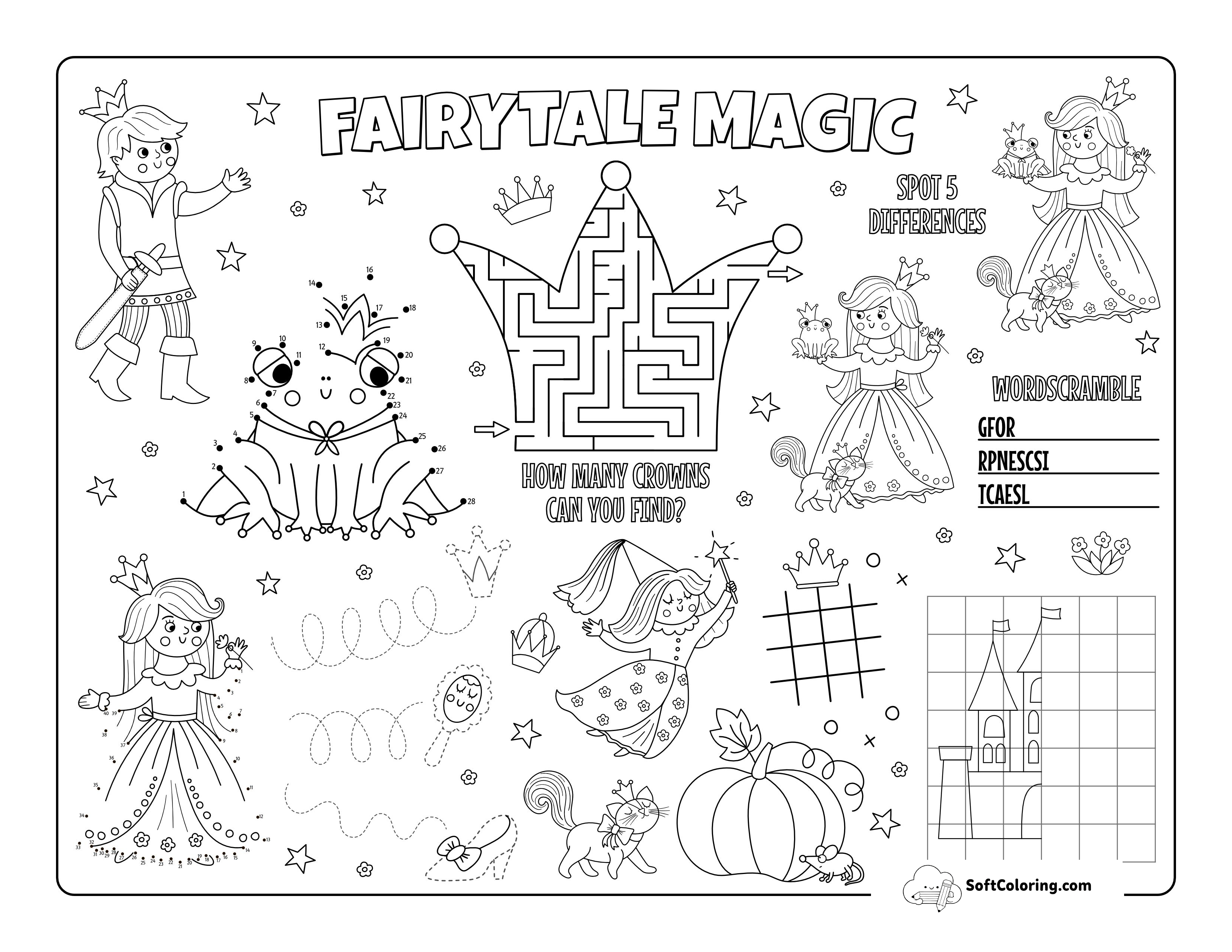 Princess Activity Sheet For Kids