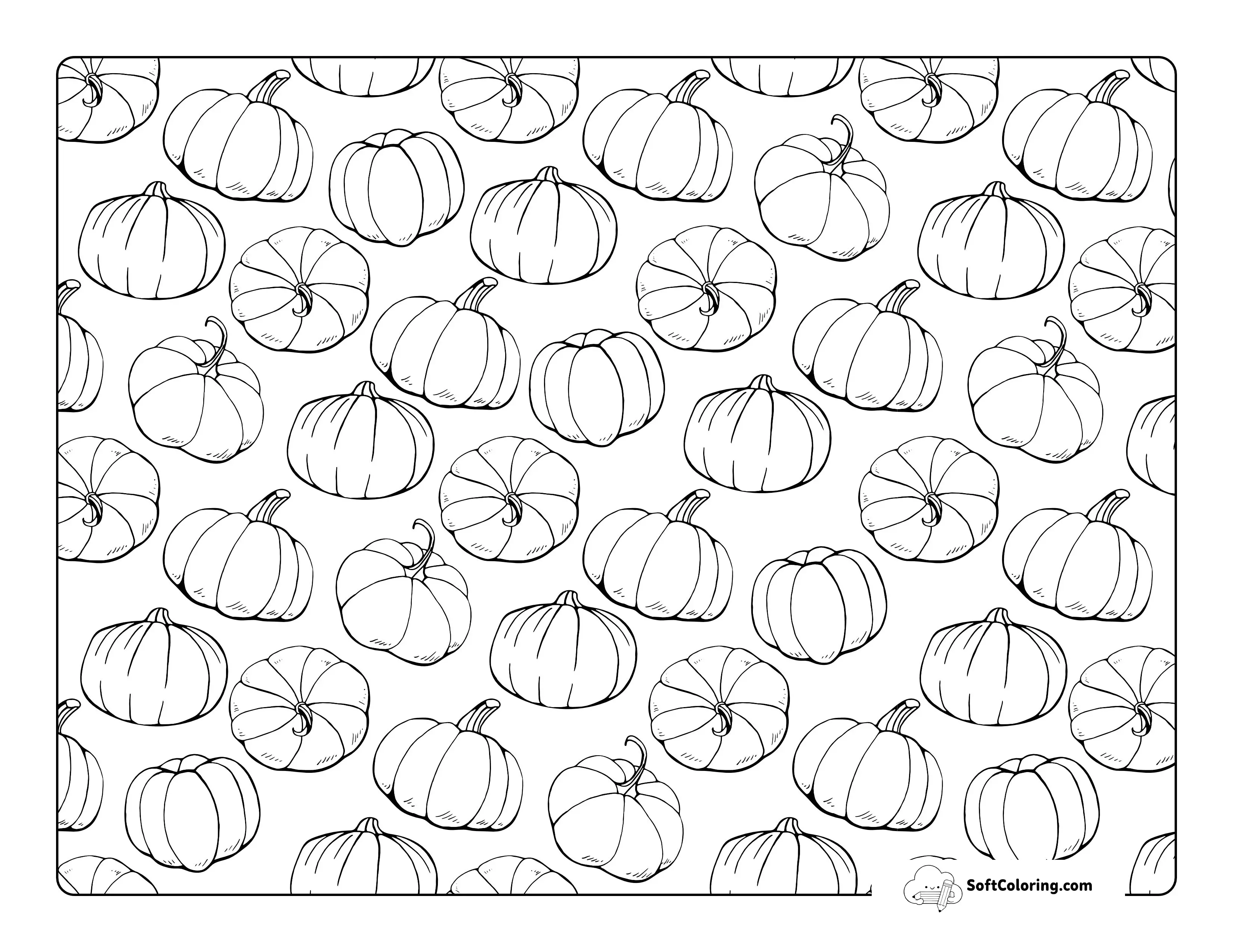 Mini Pumpkins Coloring Sheet