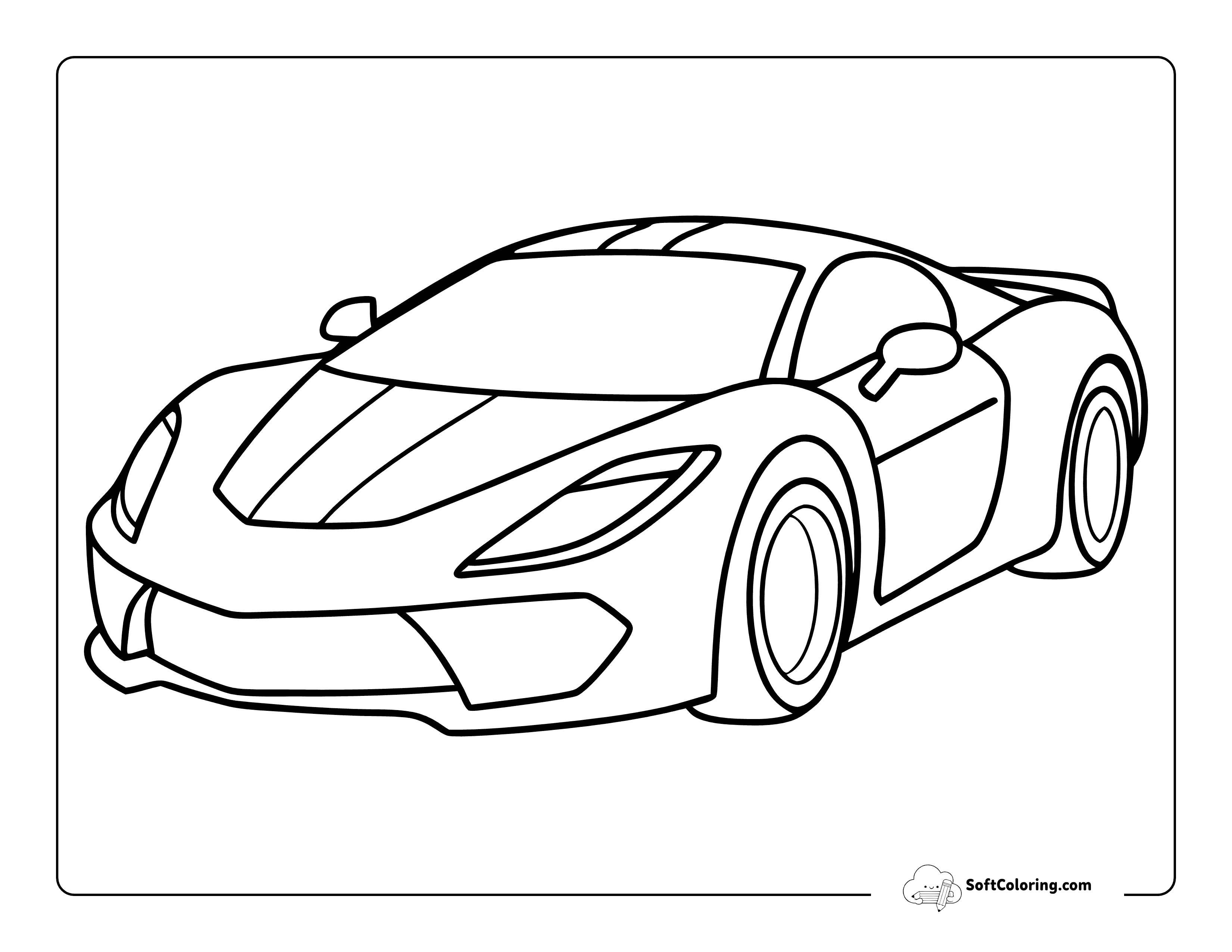 Simple Lamborghini Outline To Color For Kids