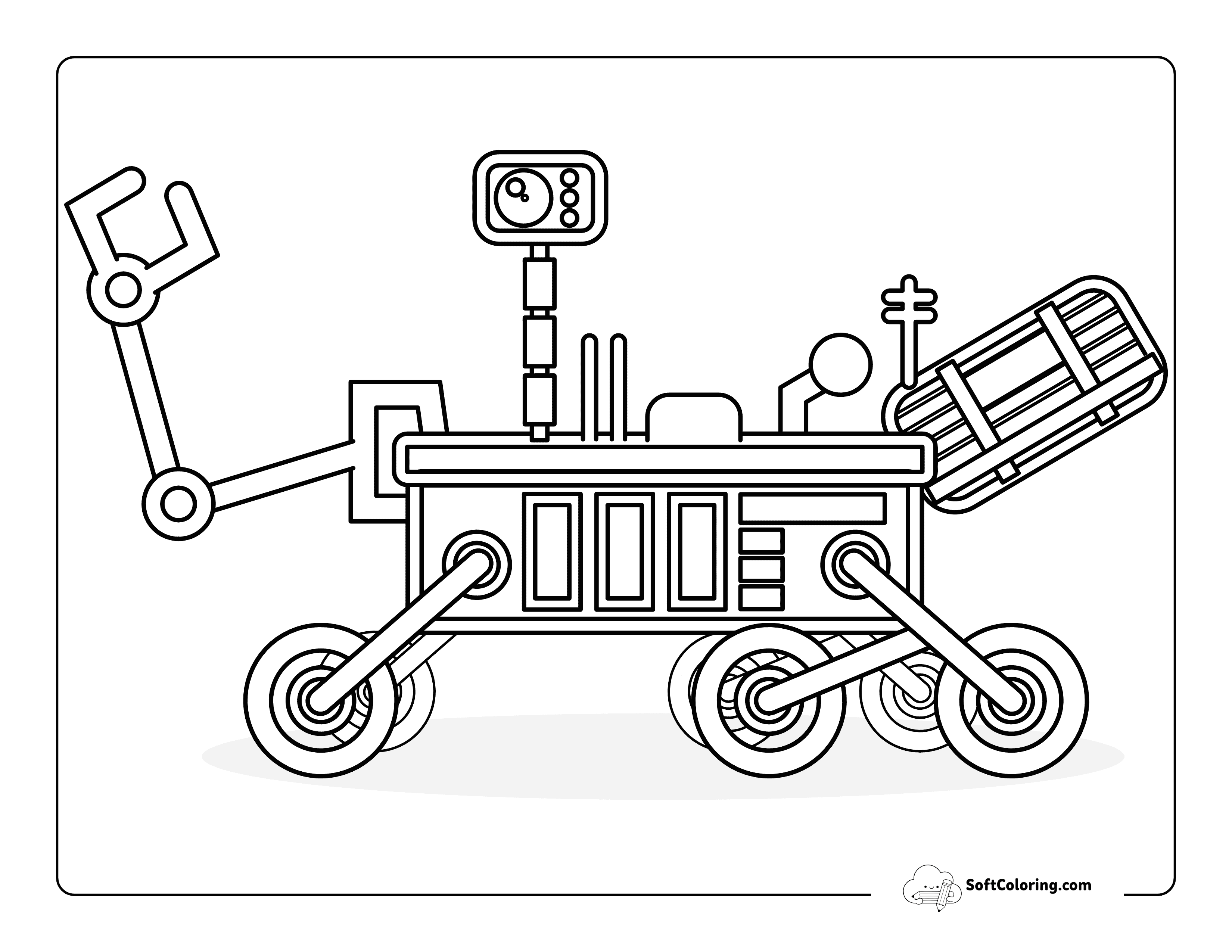 Easy Cool Mars Rover Coloring Page