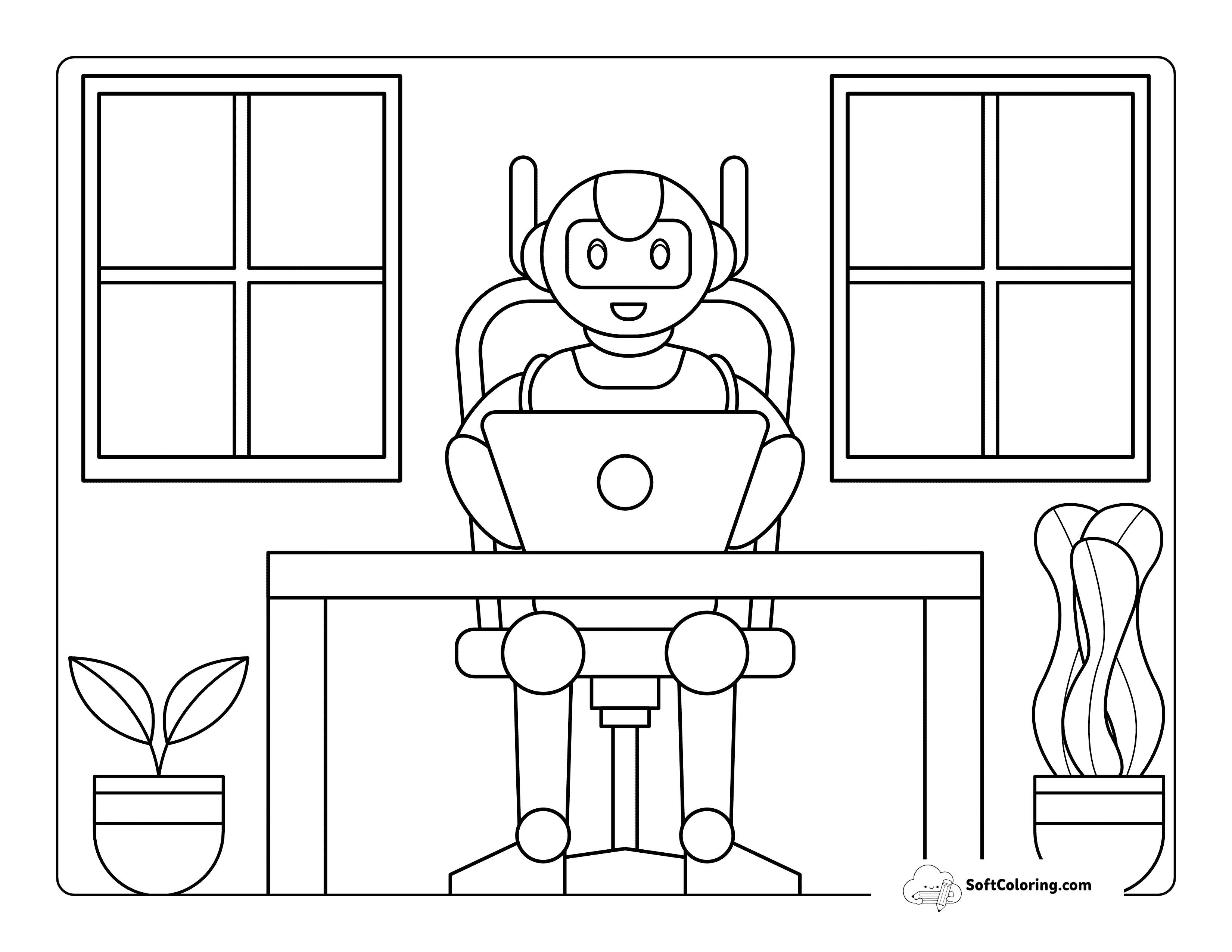 Easy Robot Coworker Using Computer Coloring Page