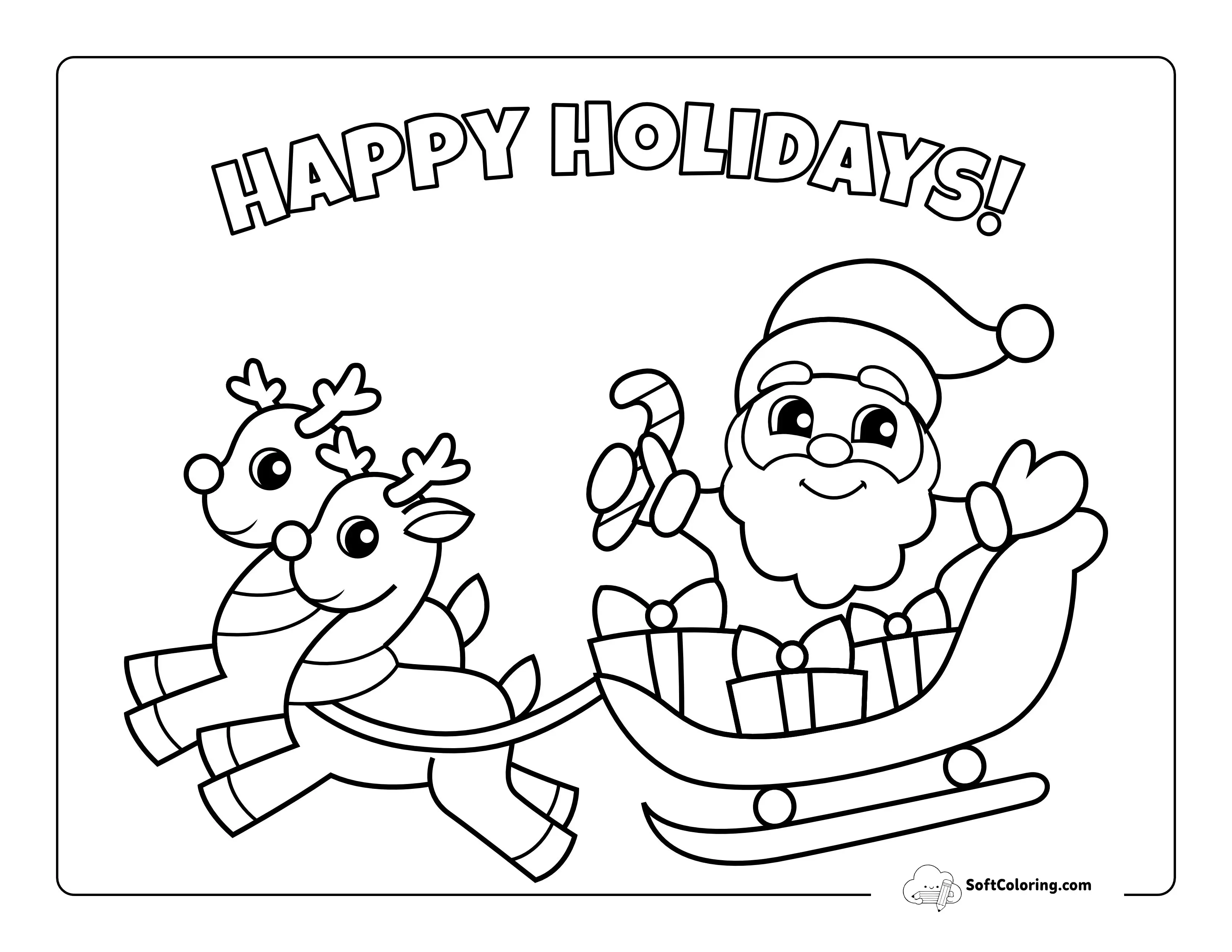 "Happy Holidays" Picture To Color