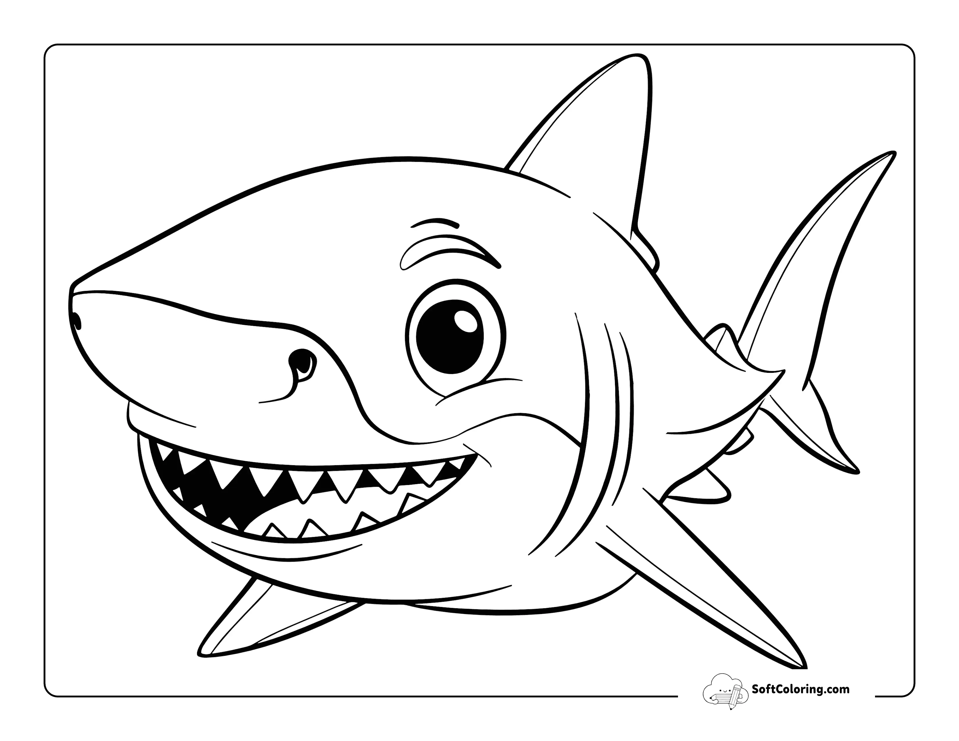 Cute Baby Mako Shark Coloring Sheet