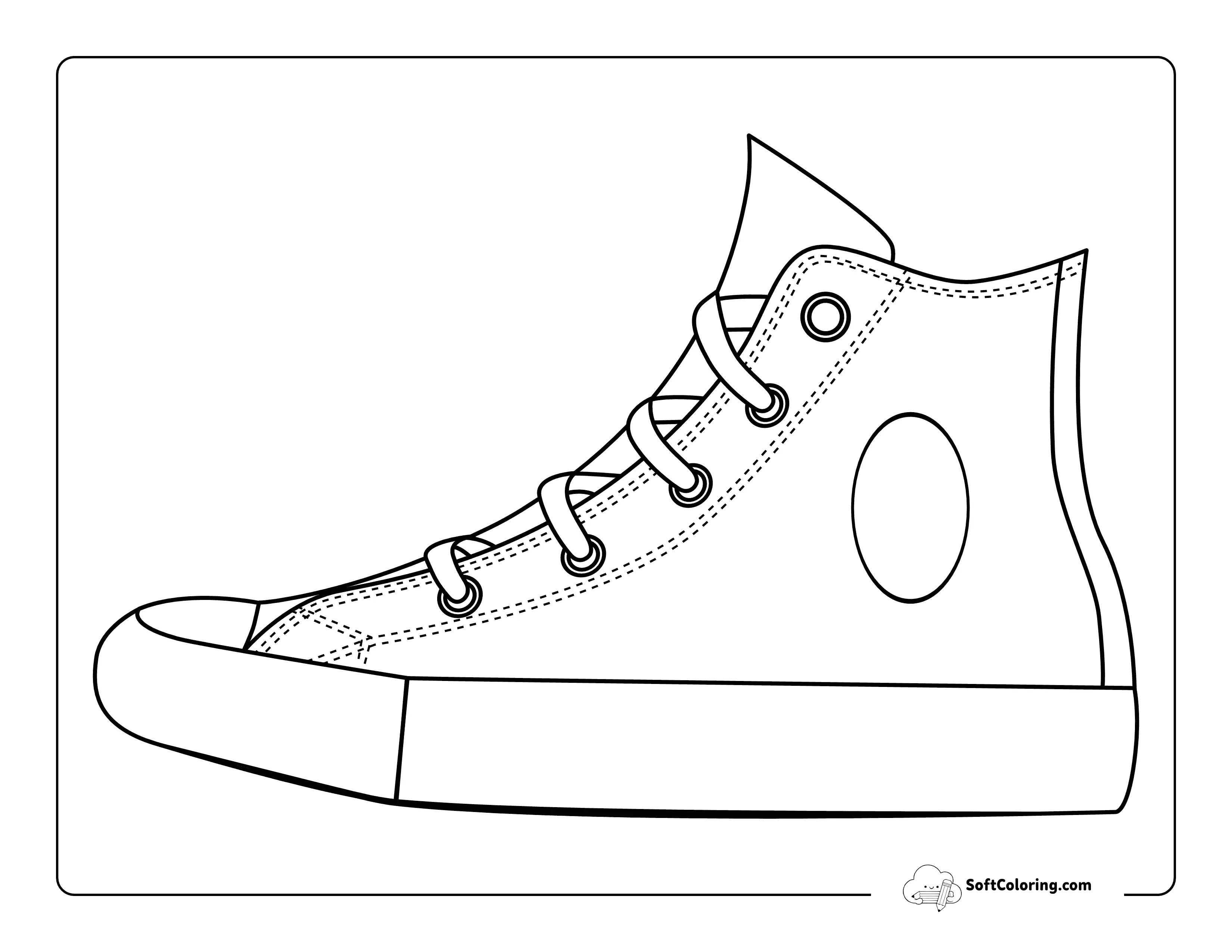 Cool Converse Style High Top Sneaker Shoe Printable
