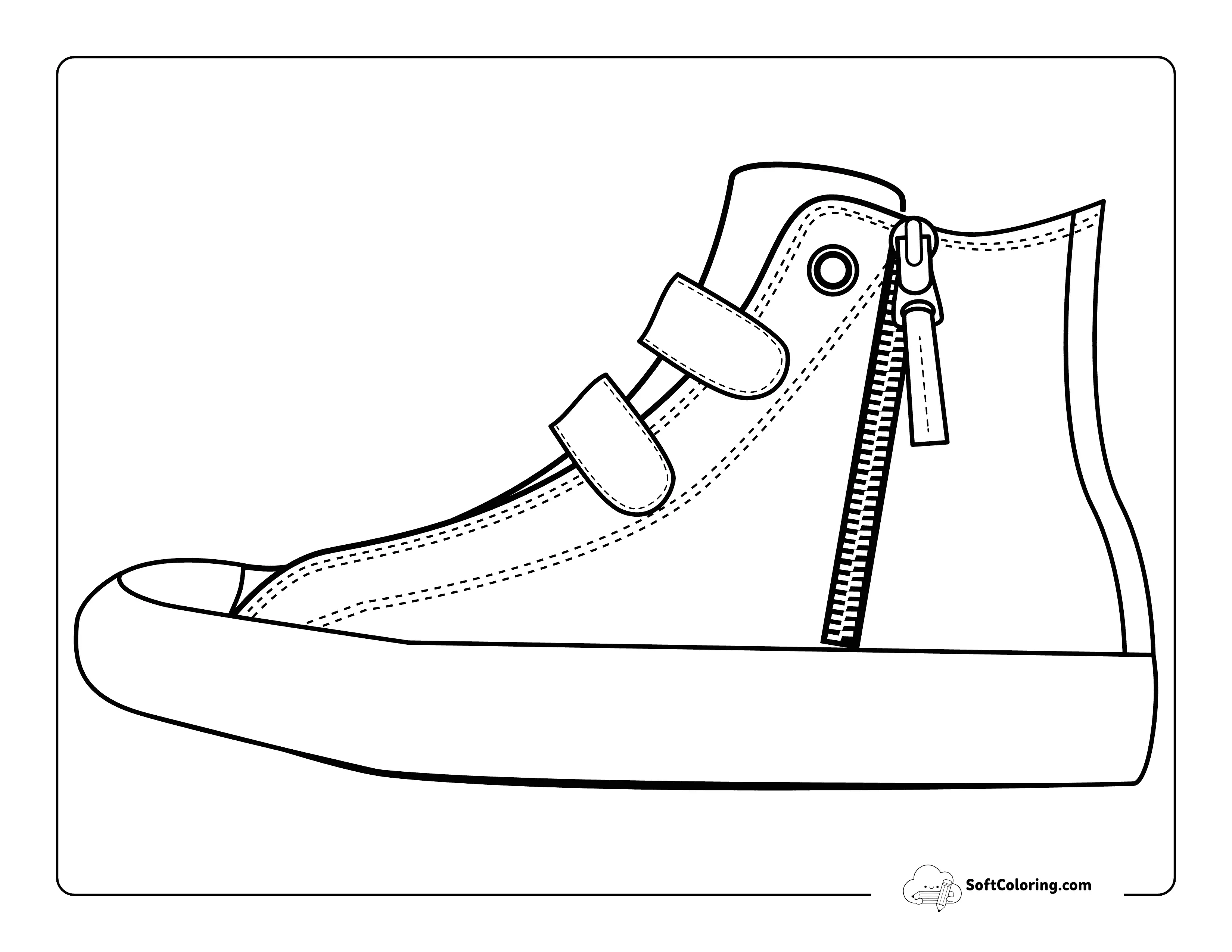 Cool High Top Sneakers Coloring Page Printable
