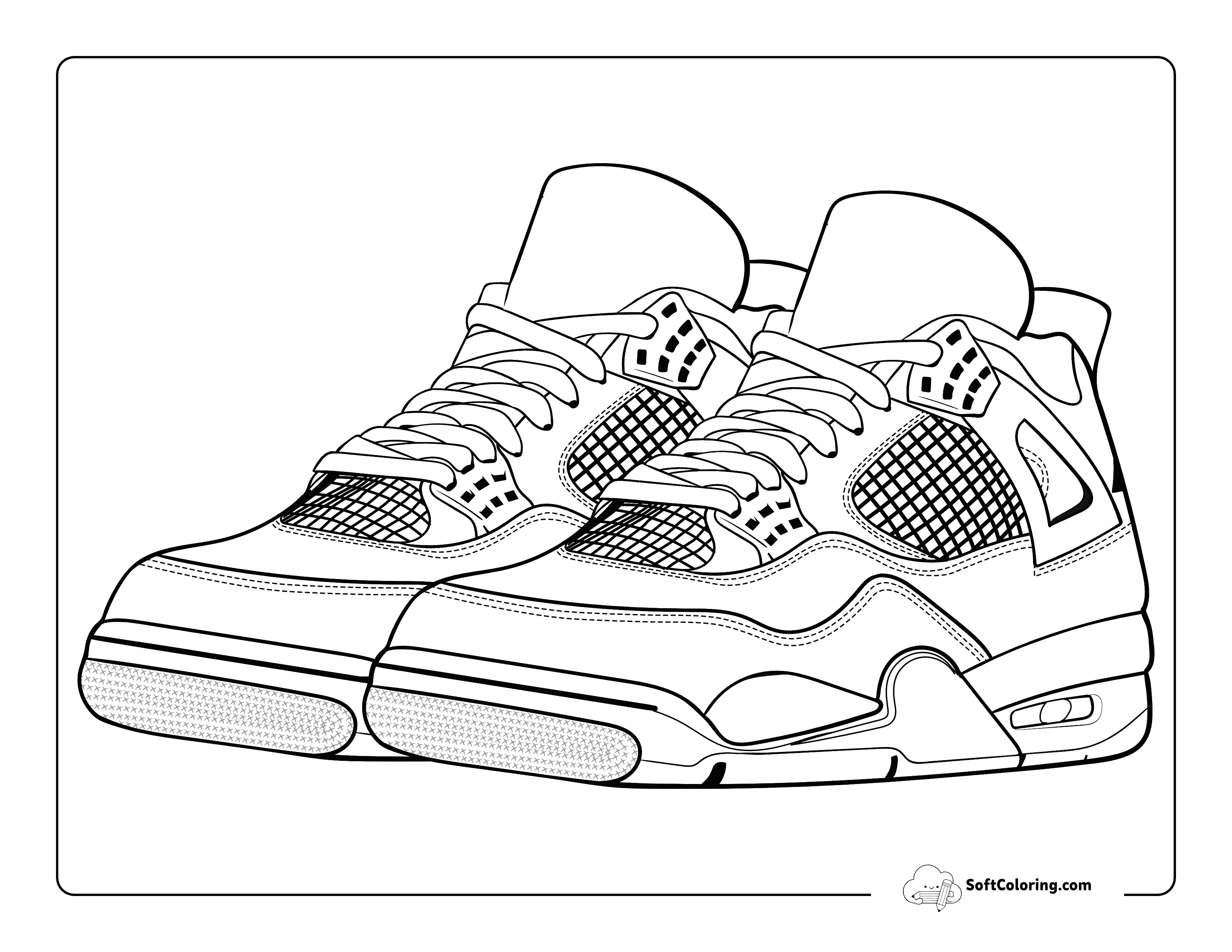 Drippy Style Basketball Shoe Coloring Page