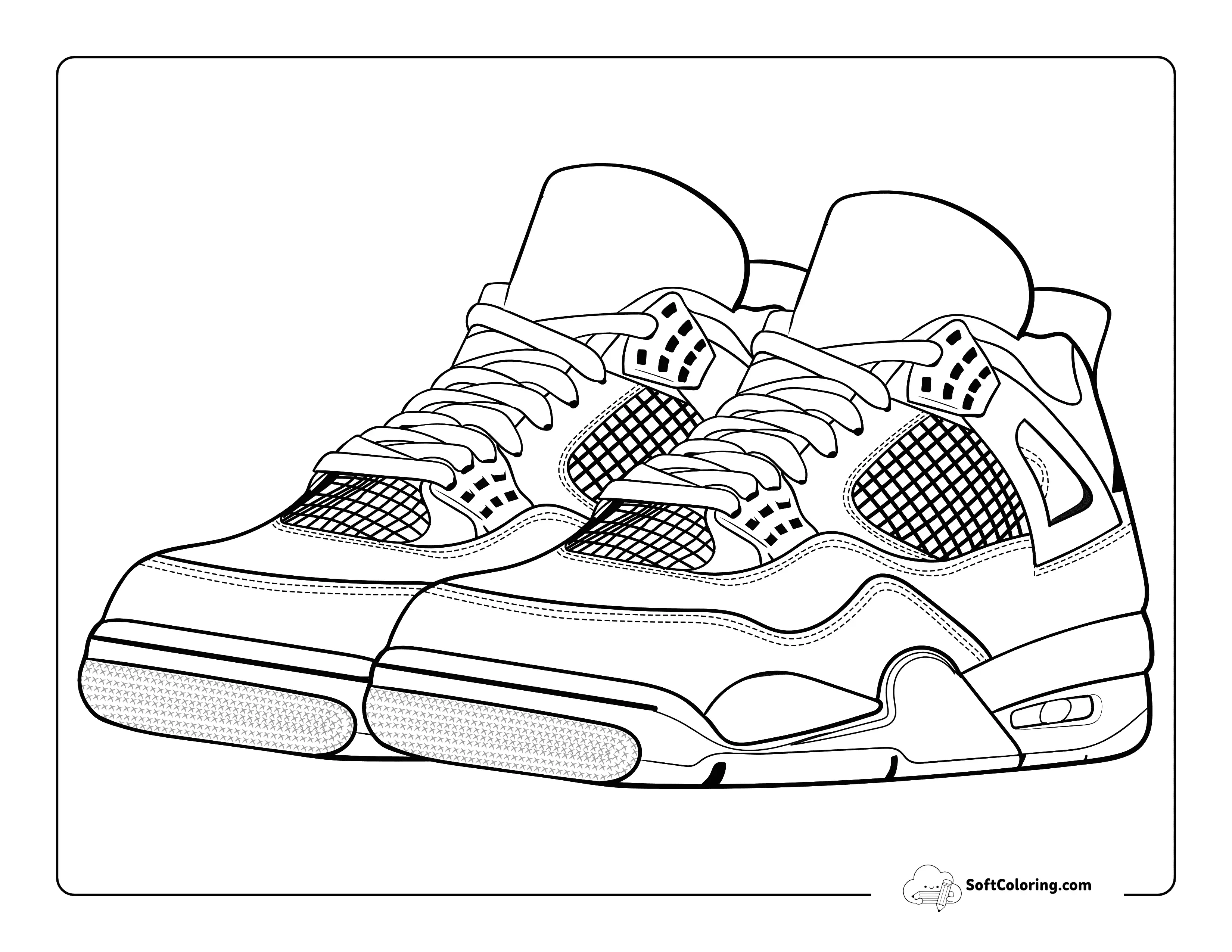 Drippy Style Basketball Shoe Coloring Page