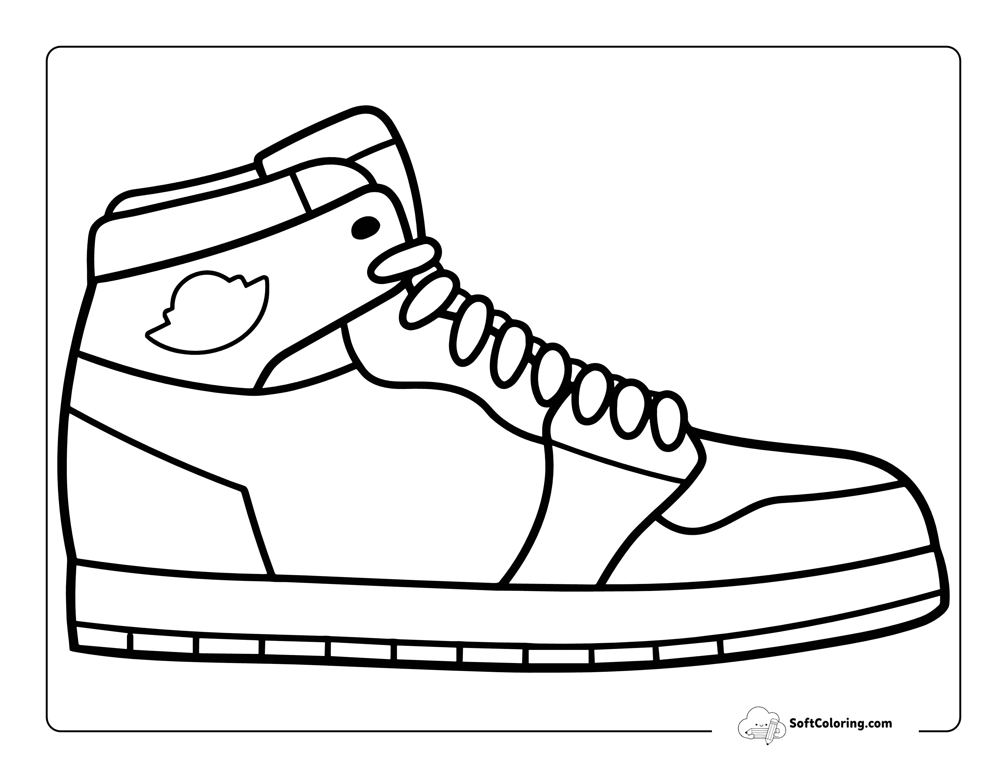 Drippy Air Jordan Style Shoe Drawing To Color