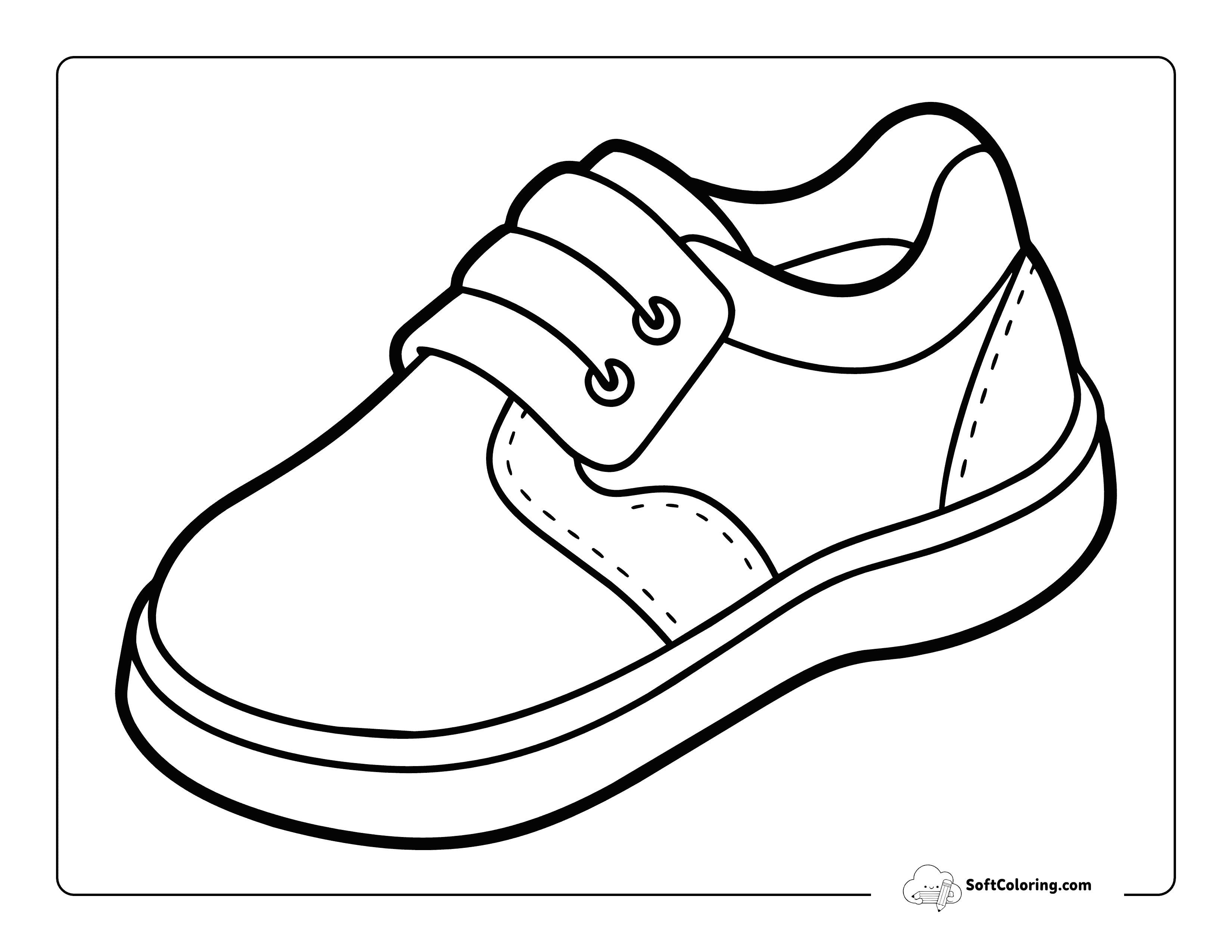 Easy Kids Sneaker Printable Outline To Color