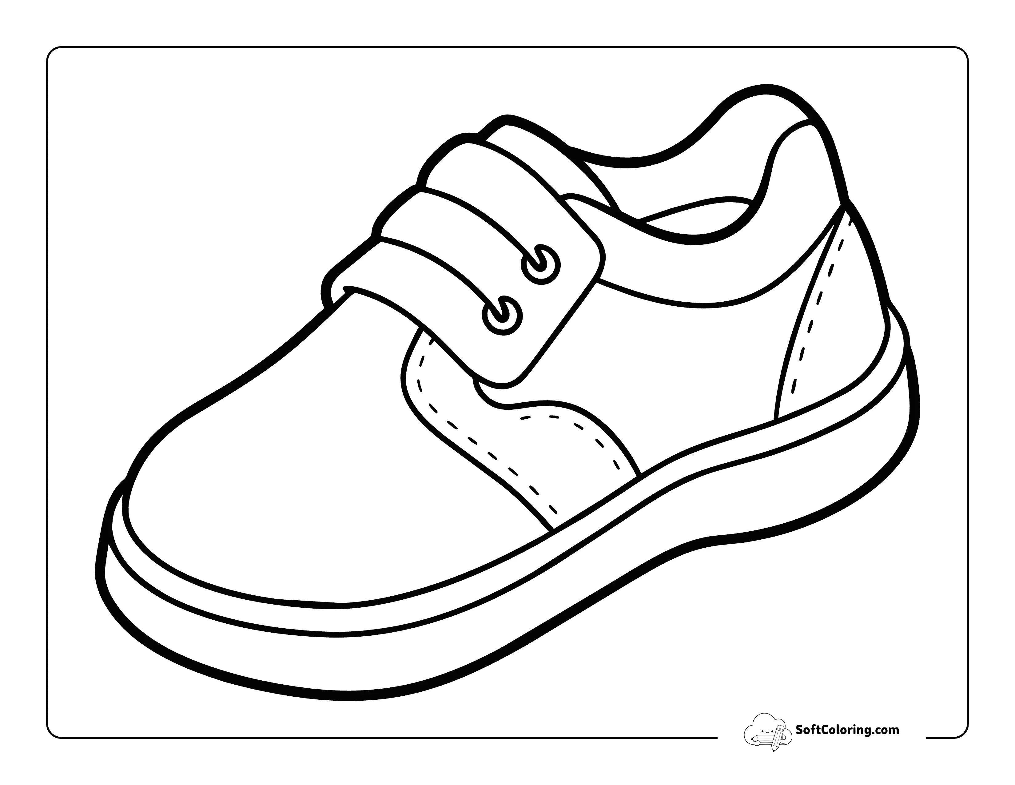 Easy Kids Sneaker Printable Outline To Color